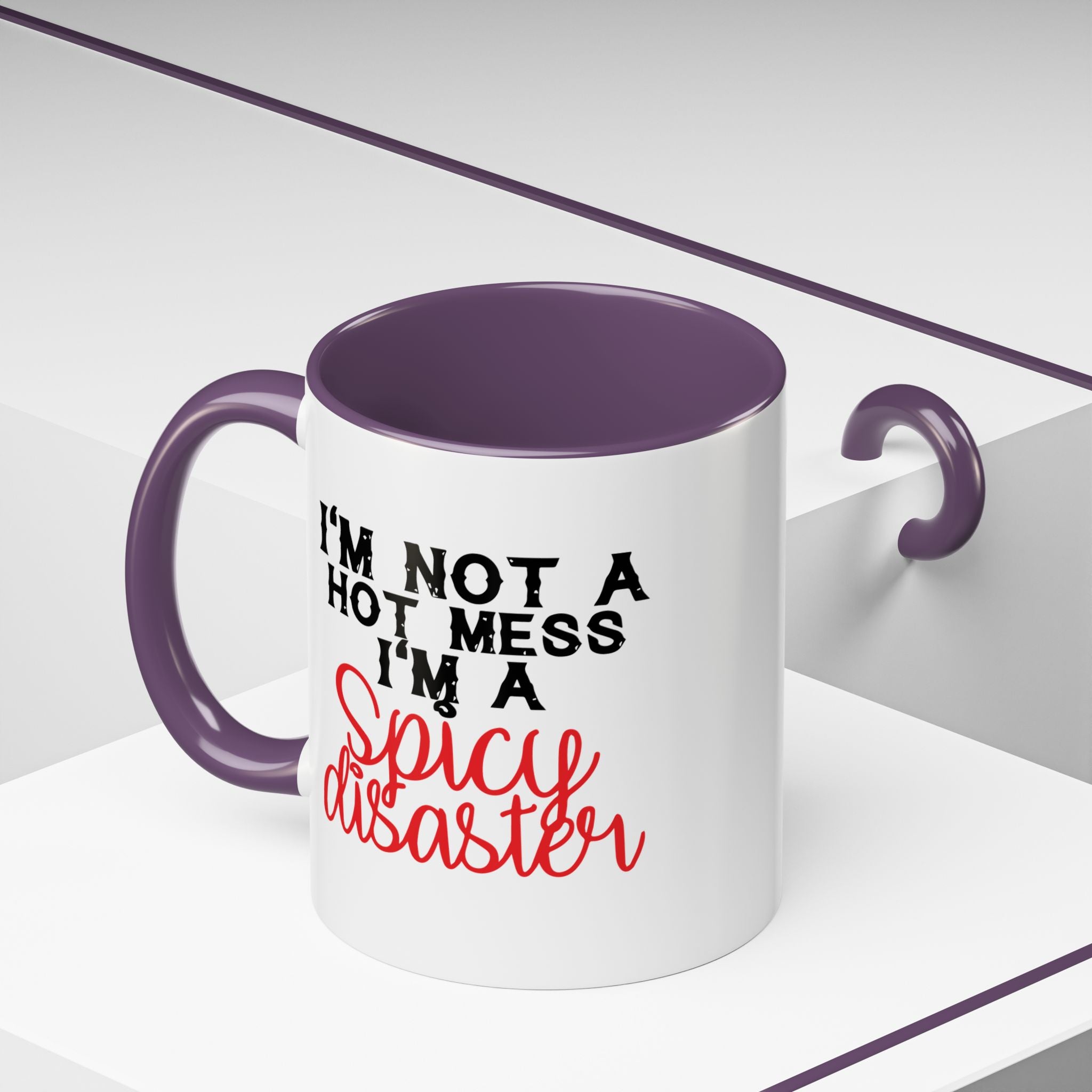 Sassy Coffee Mug – 11oz & 15oz Funny Spicy Disaster Quote, Colorful Interior