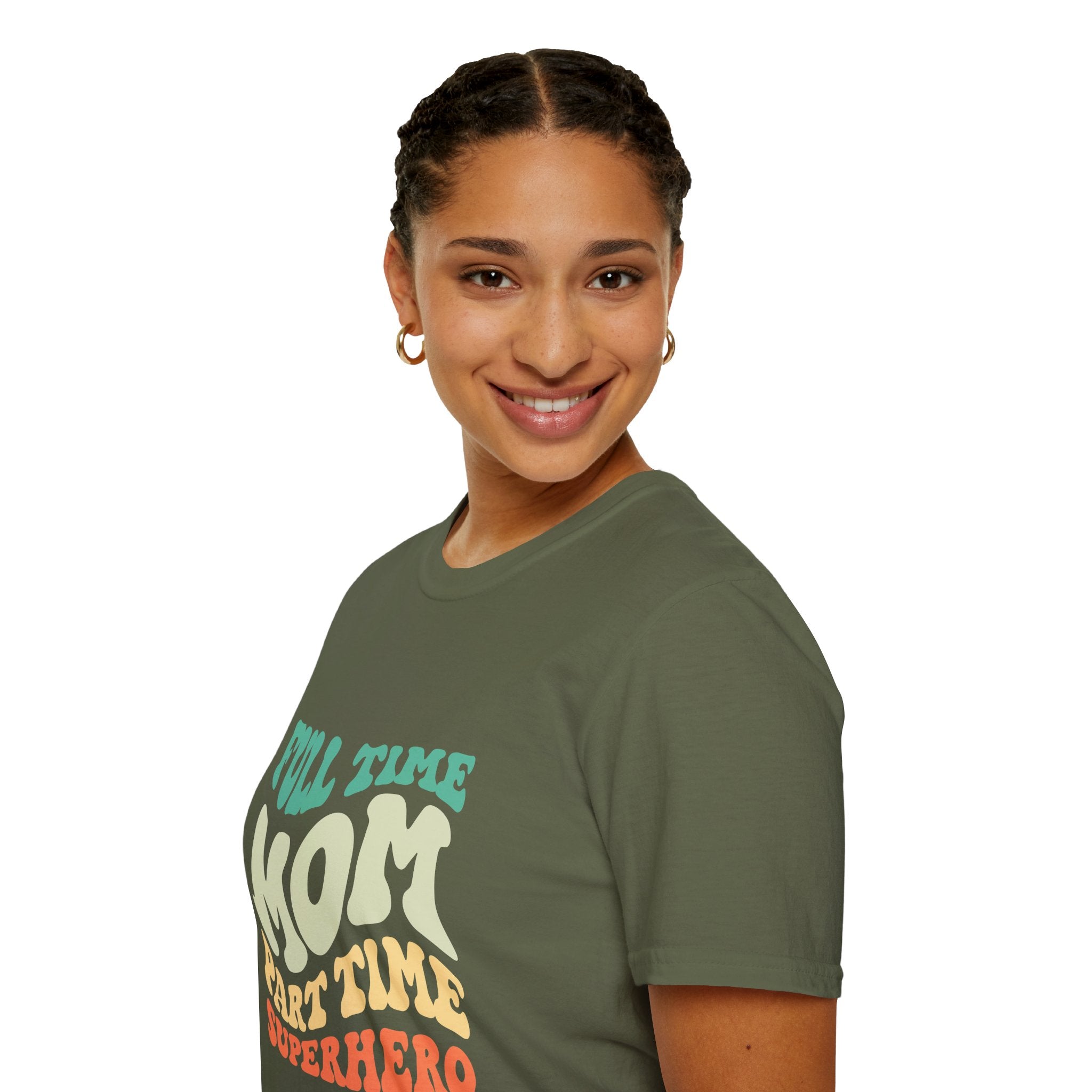 Funny Mom T-Shirt – “Full-Time Mom, Part-Time Superhero” Gift for Mothers, Supermoms, and Everyday Heroes