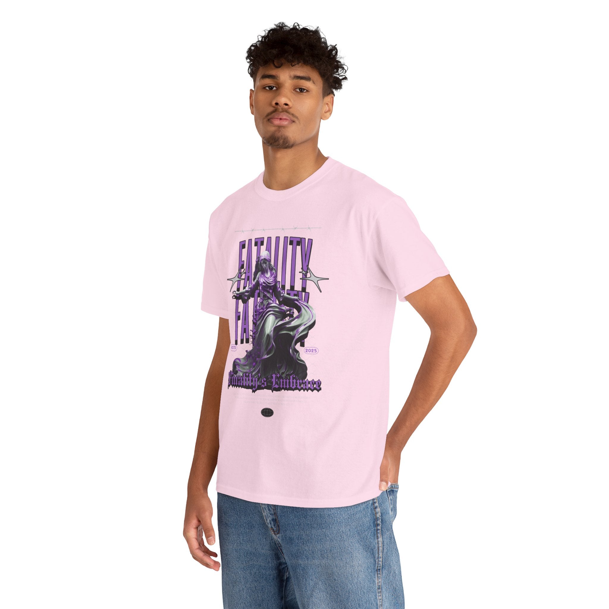 "Fatality's Embrace" Flowing Violet Statue - Gothic Digital Art