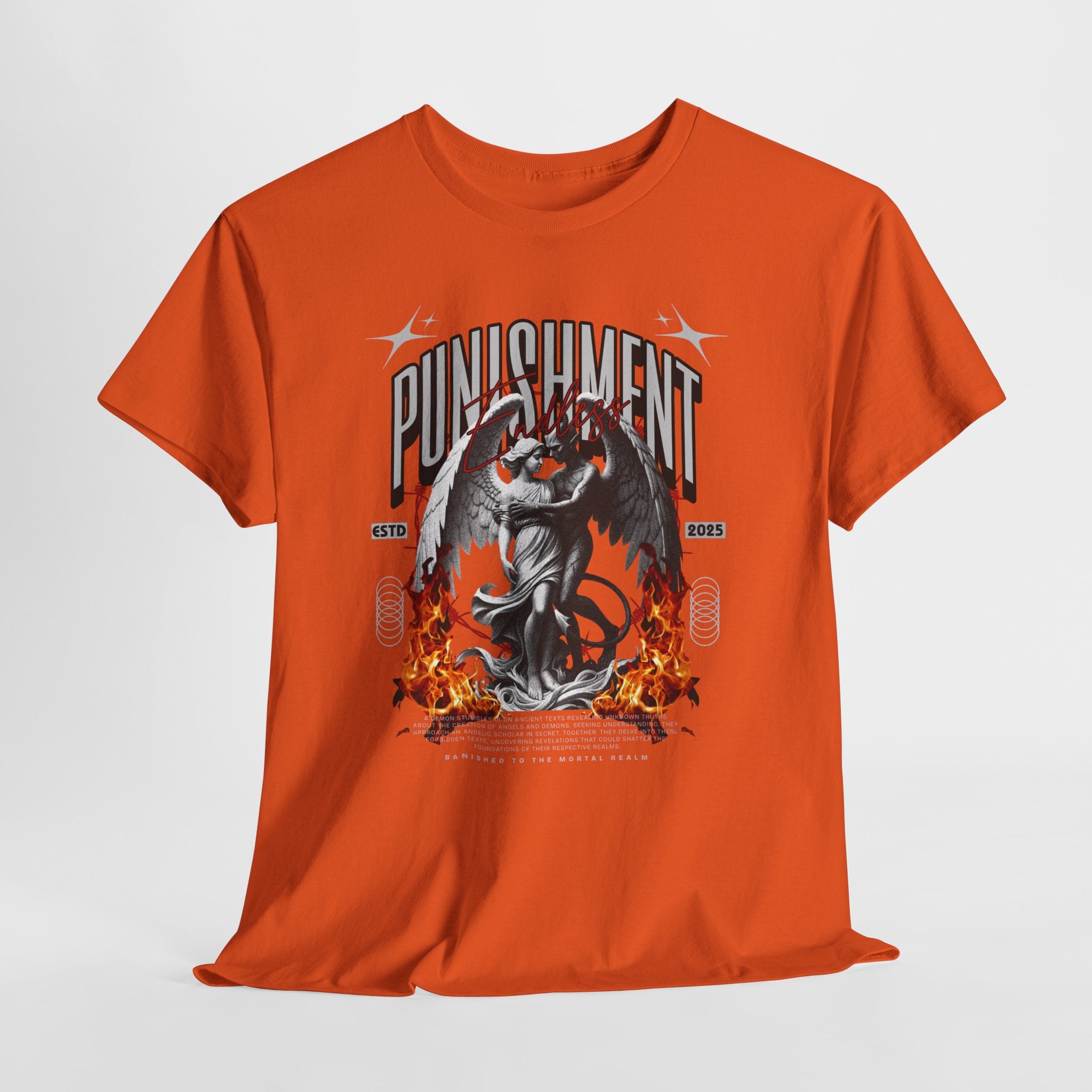 Endless Punishment: Angel & Demon Embrace Streetwear Graphic