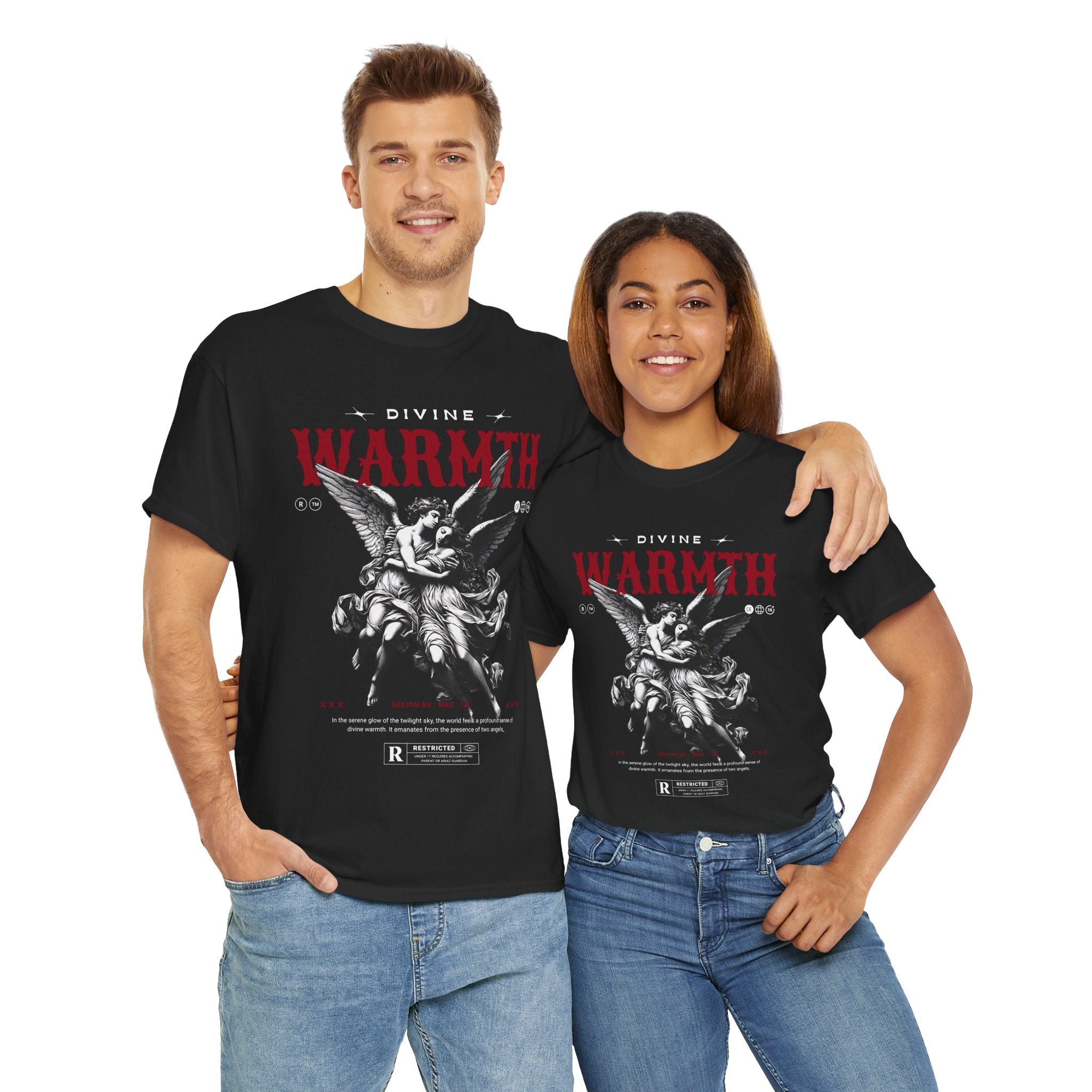 Divine Warmth: Angelic Embrace T-Shirt Design