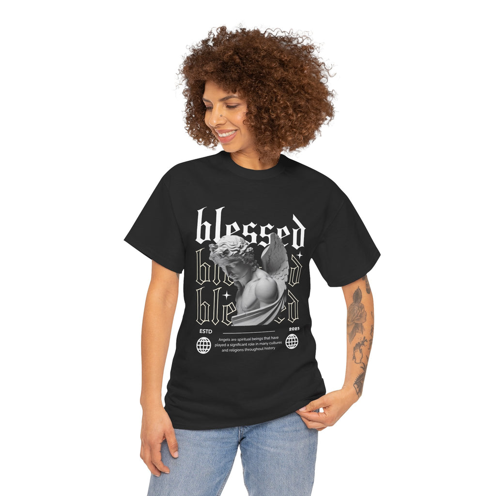 Blessed Guardian: Serene Angelic Sculpture Streetwear
