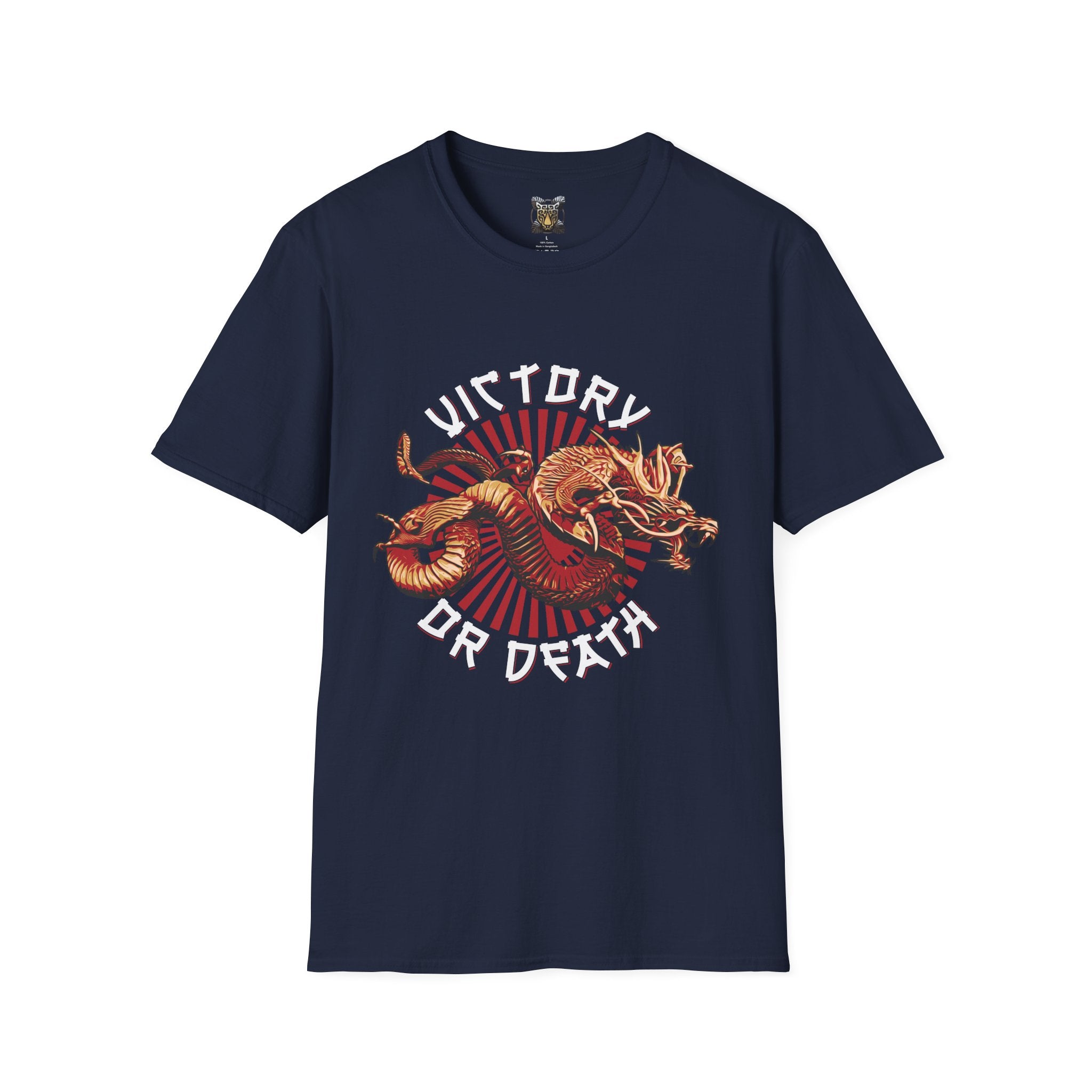 Victory or Death T-Shirt – Epic Dragon & Rising Sun Design for Fantasy, Samurai, and Warrior Fans