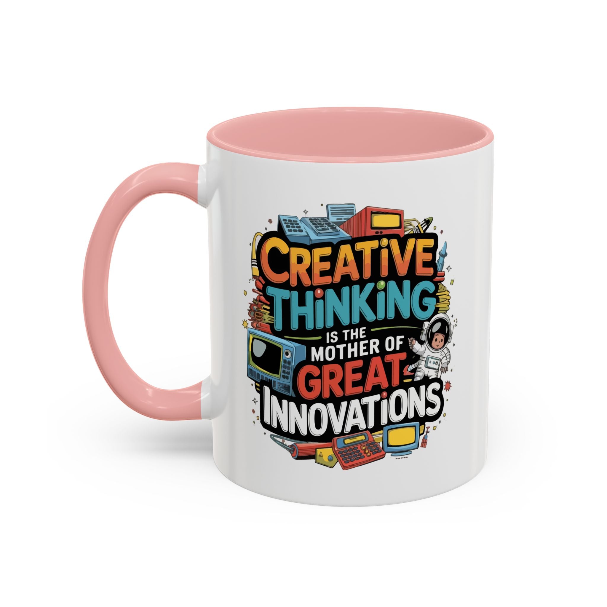 Creative Thinking Coffee Mug – 11oz Inspirational Quote, Colorful Interior