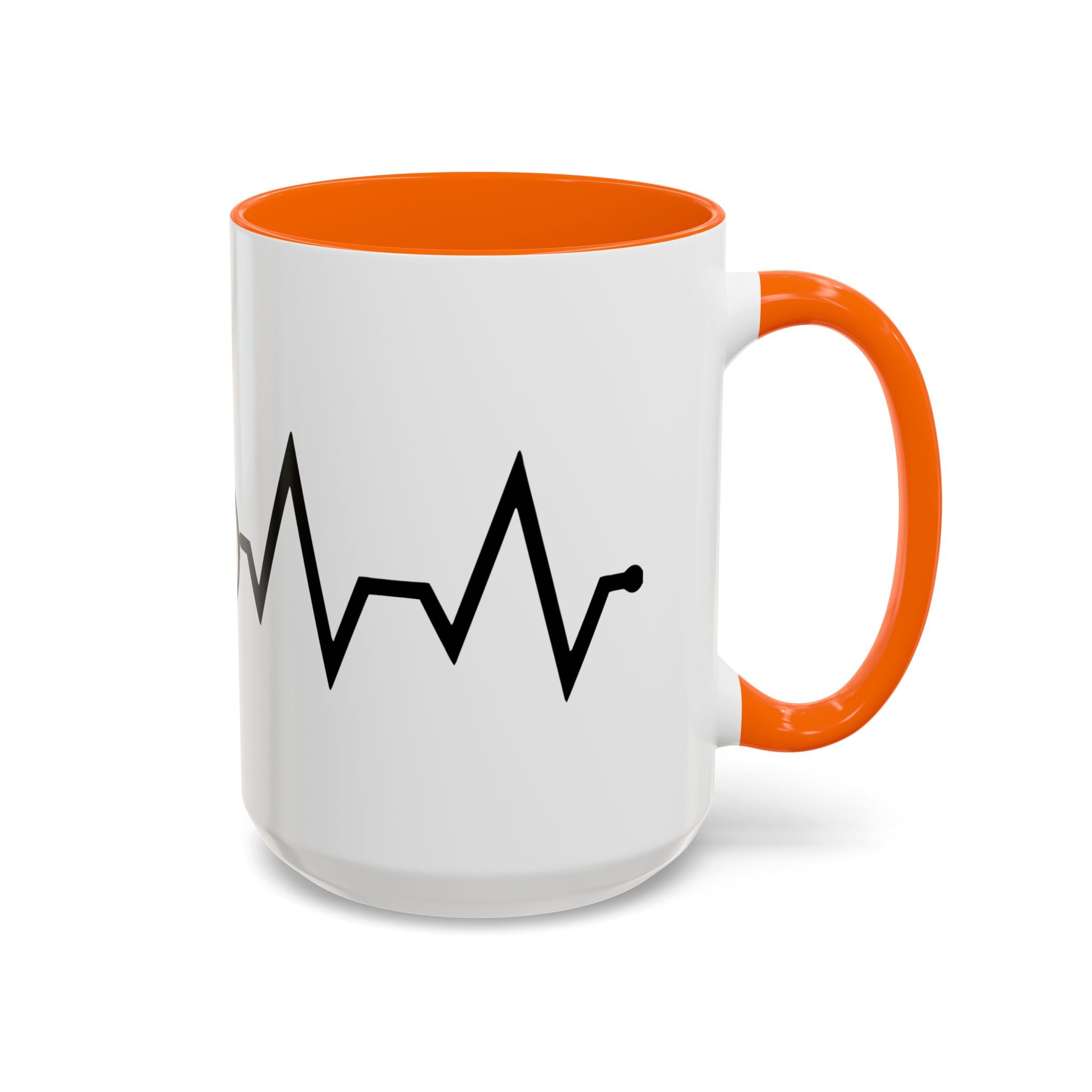 Cycling Lifeline Coffee Mug – 11oz & 15oz Bicycle Heartbeat Design, Colorful Interior