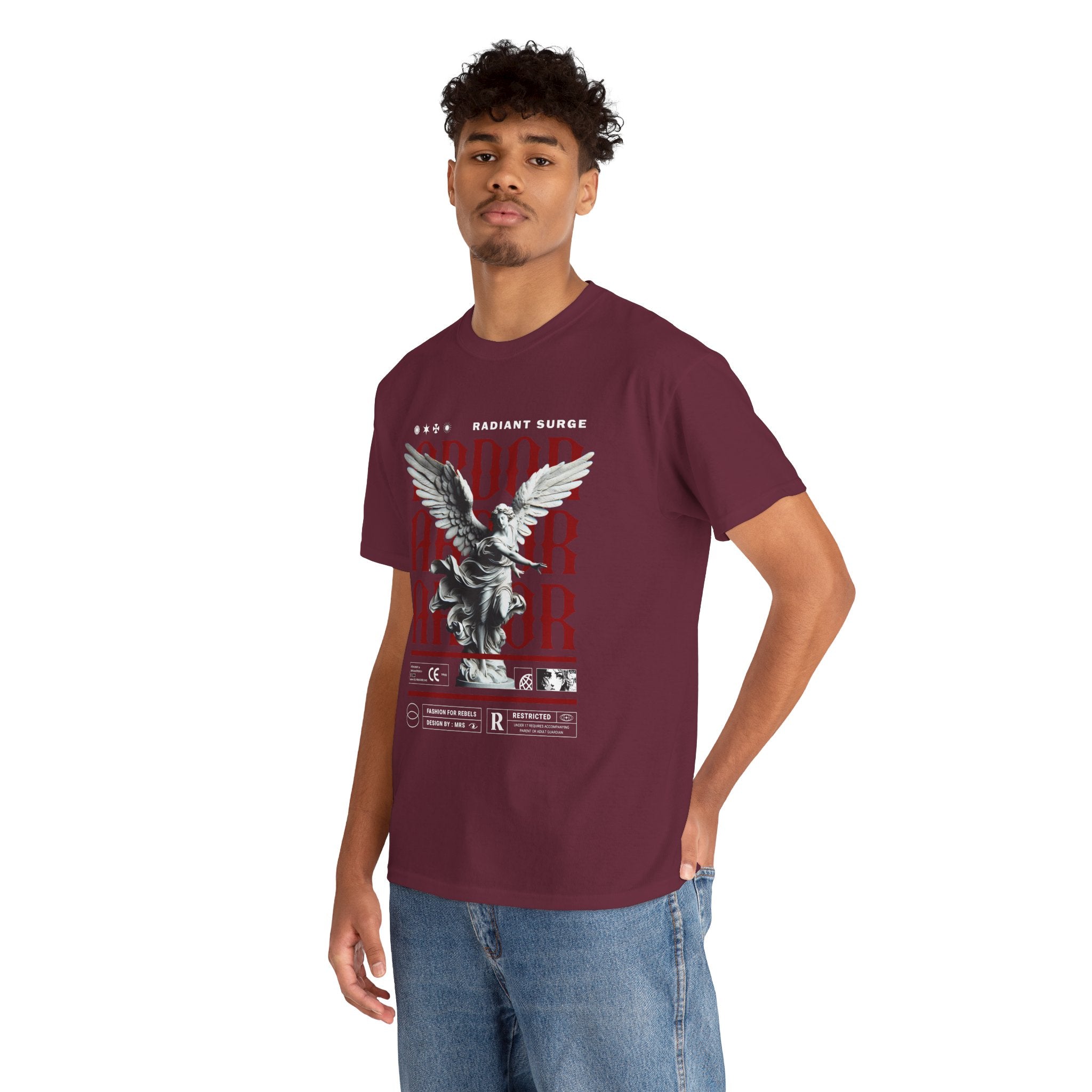 "Divine Angel" - Gothic Black & White T-Shirt Design