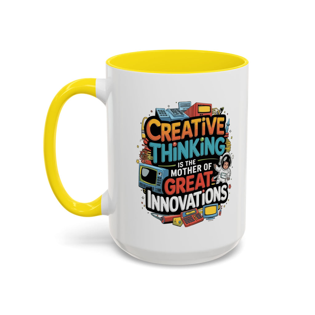 Creative Thinking Coffee Mug – 11oz Inspirational Quote, Colorful Interior