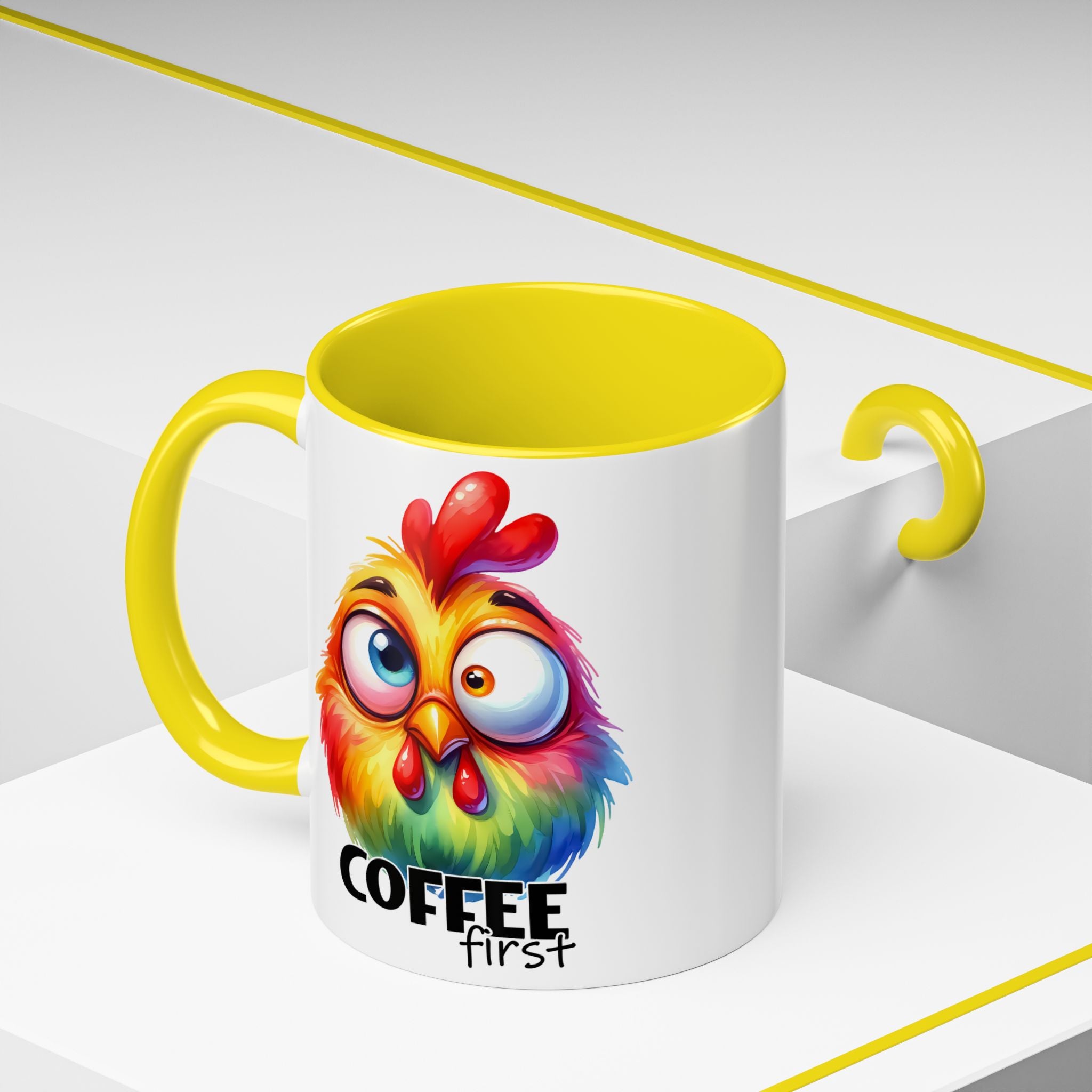 Coffee First – Colorful Chicken Mug