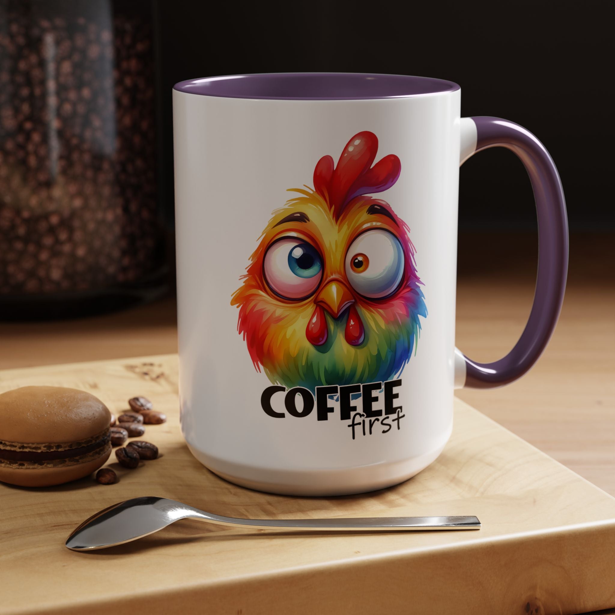Coffee First – Colorful Chicken Mug