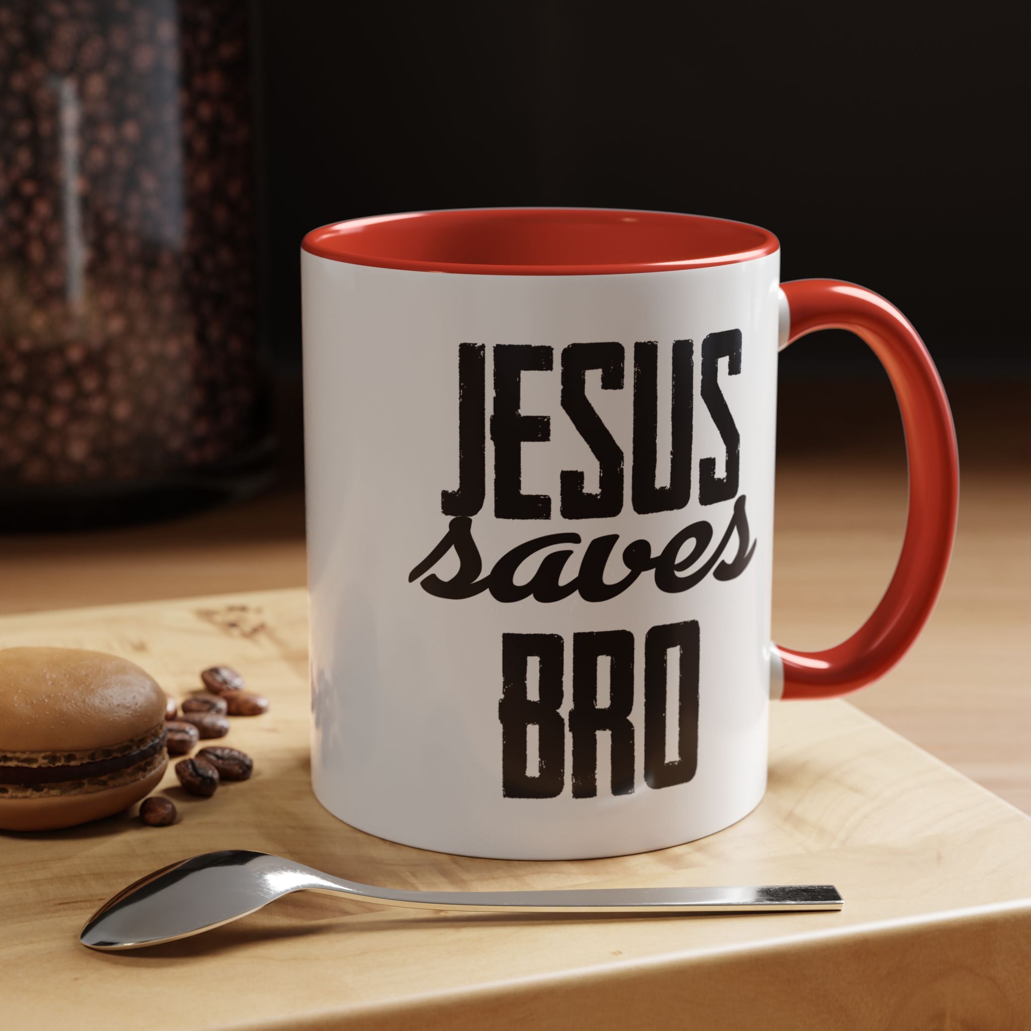 Christian Coffee Mug – 11oz & 15oz Jesus Saves Bro Quote, Colorful Interior