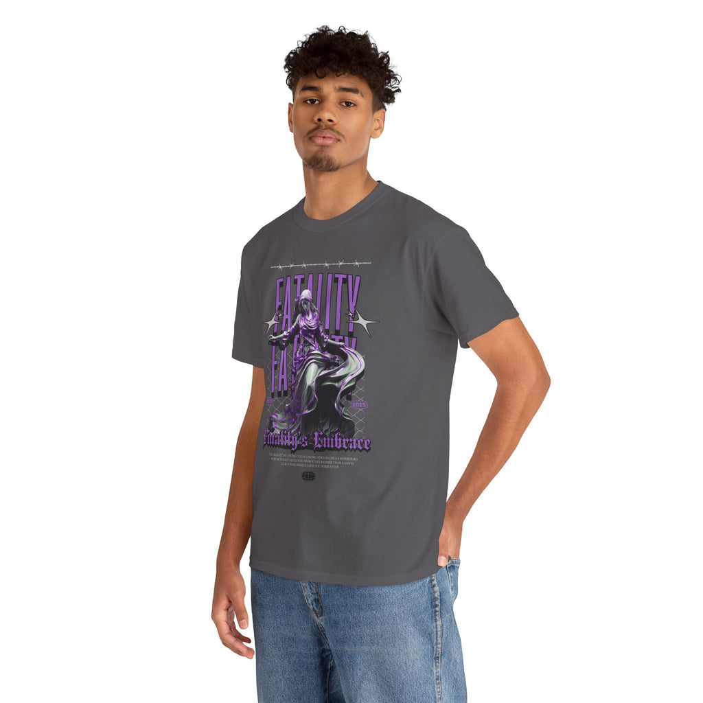 "Fatality's Embrace" Flowing Violet Statue - Gothic Digital Art