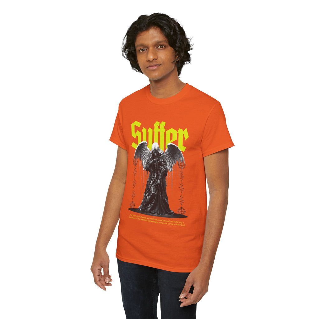 Suffer" Dark Angel Statue with Soundwave - Emotional Digital Art