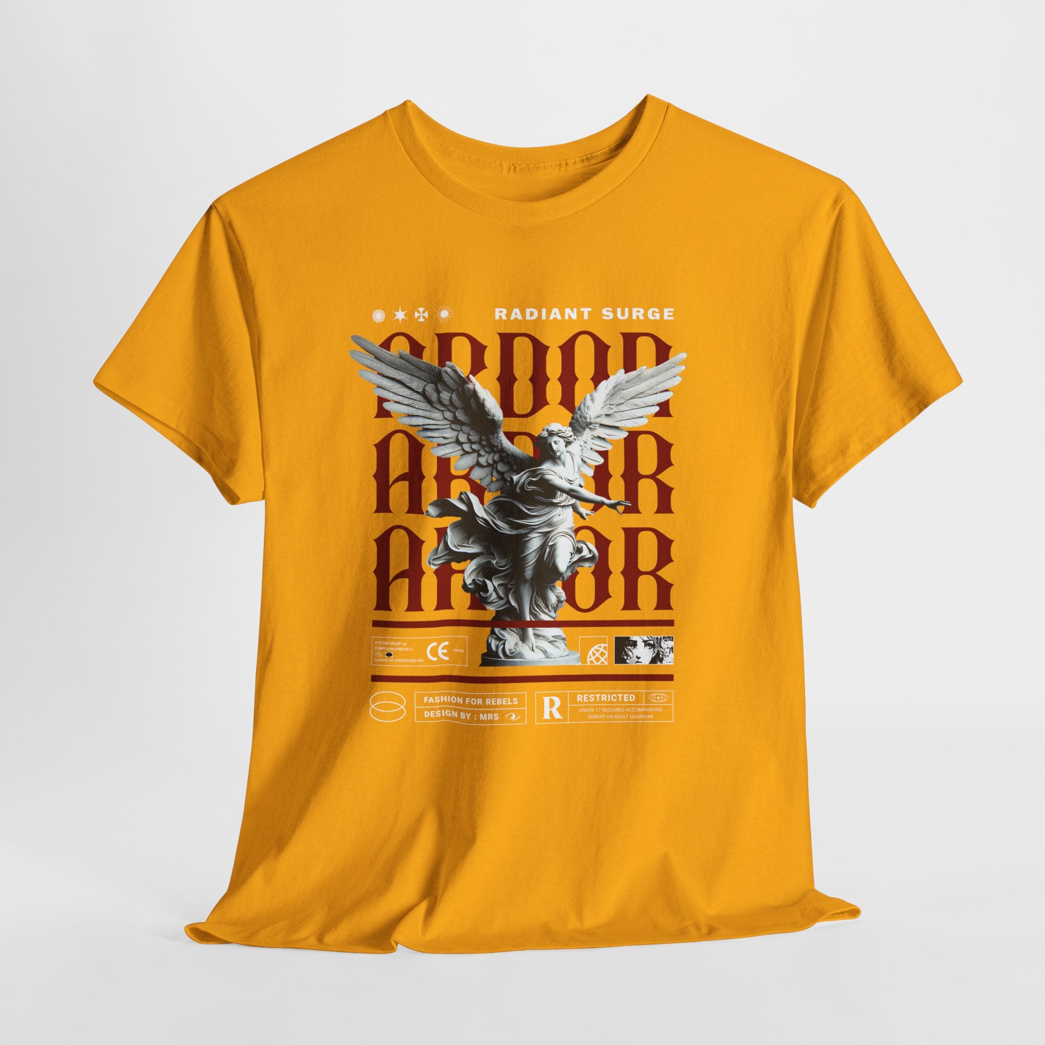 "Divine Angel" - Gothic Black & White T-Shirt Design