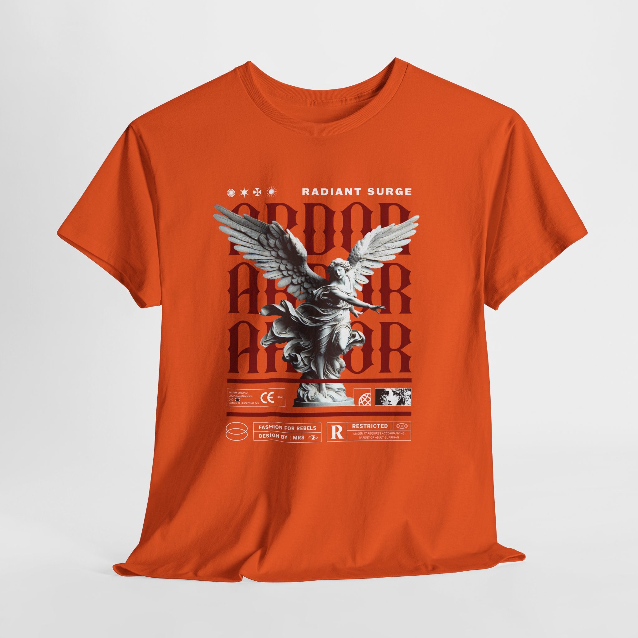 "Divine Angel" - Gothic Black & White T-Shirt Design