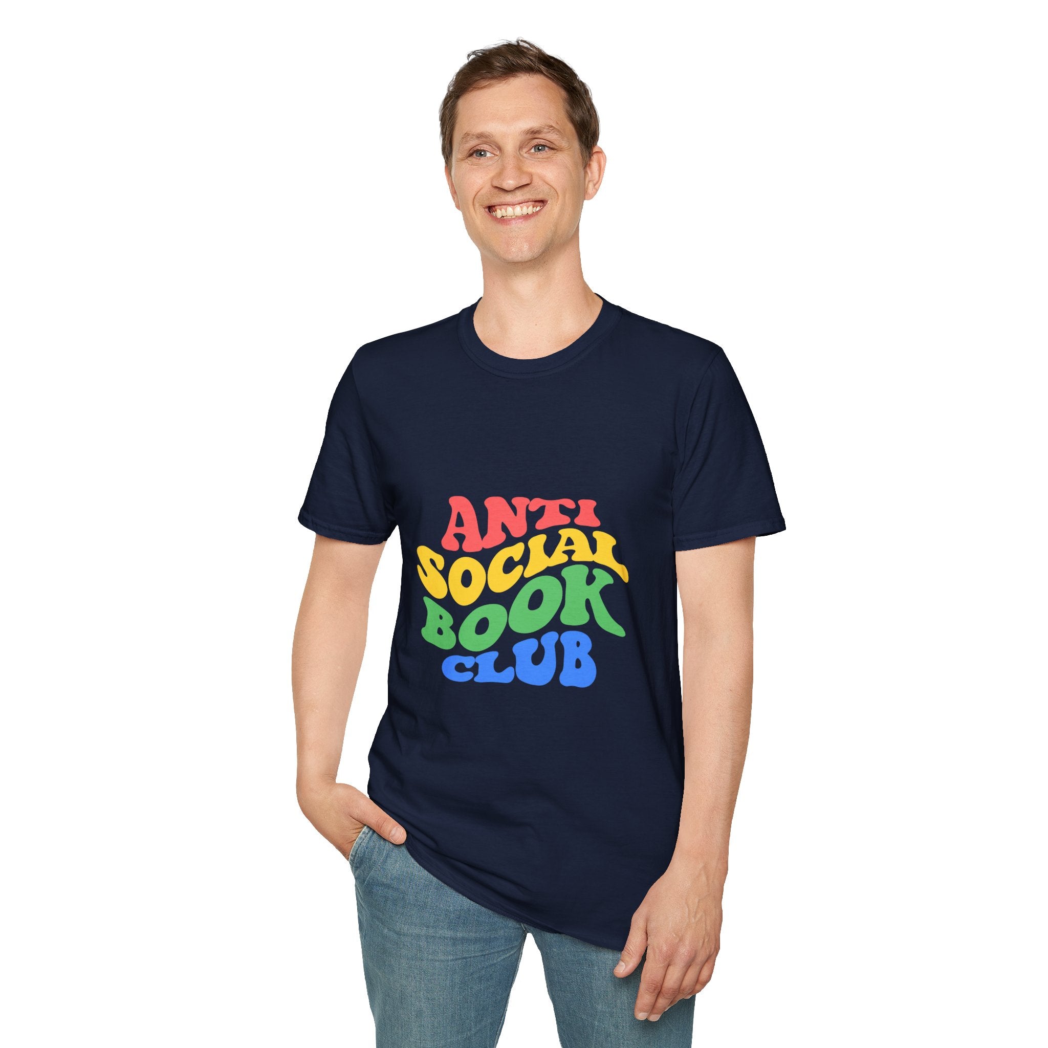 Anti Social Book Club T-Shirt – Funny Reading Graphic Tee, Introvert Book Lover Shirt, Unisex Literary