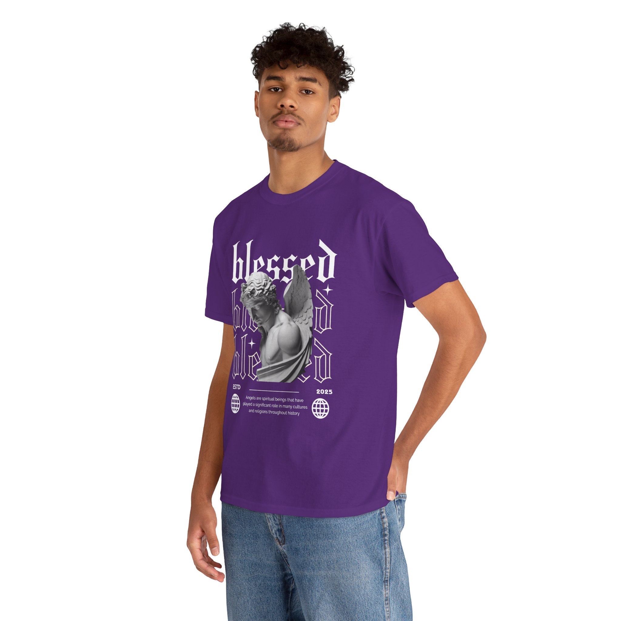 Blessed Guardian: Serene Angelic Sculpture Streetwear
