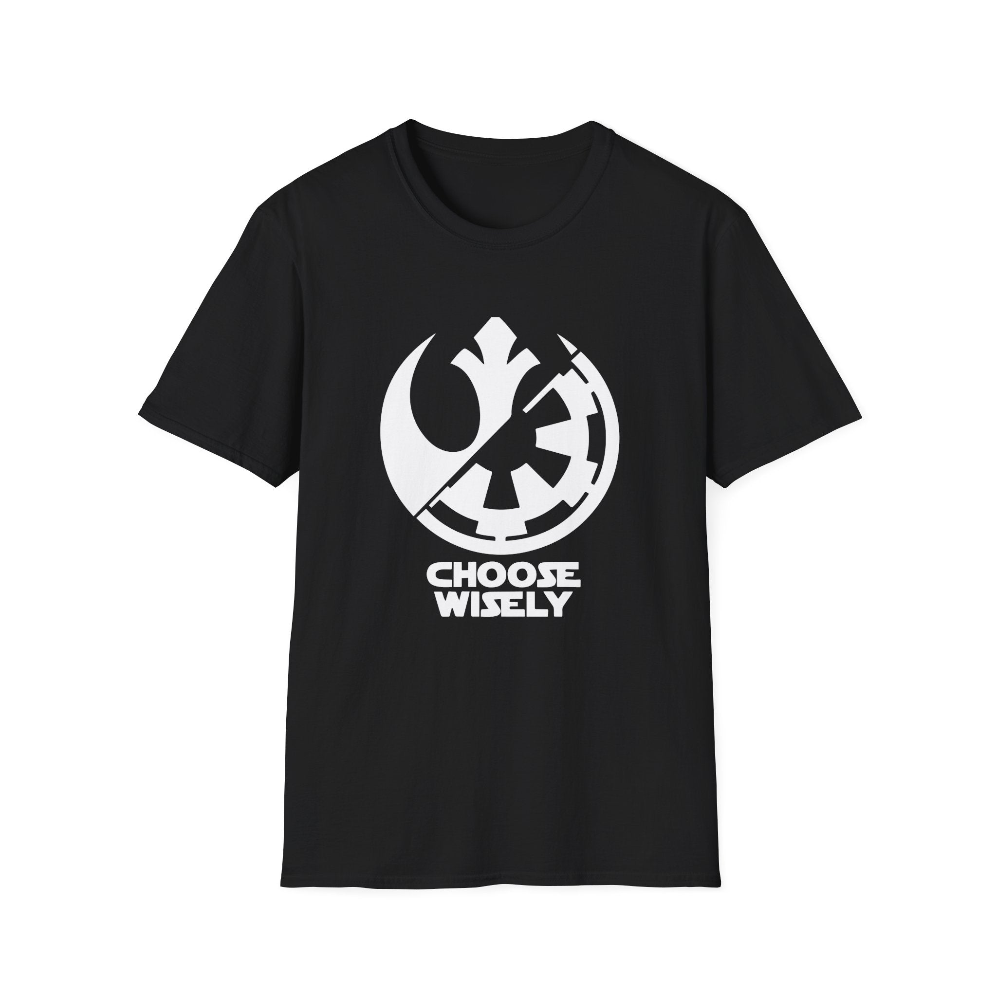 Choose Wisely – Jedi & First Order Split Logo Tee