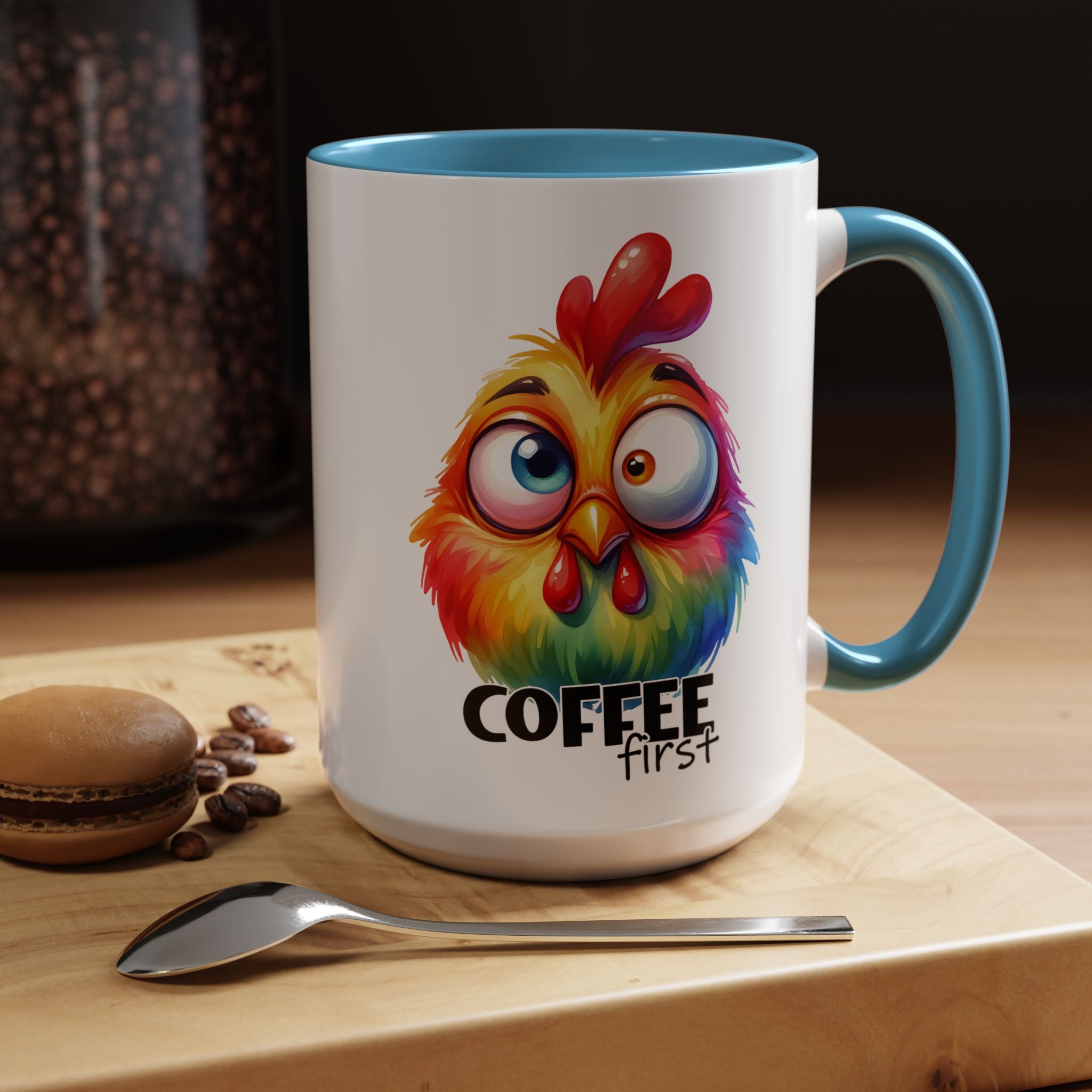Coffee First – Colorful Chicken Mug