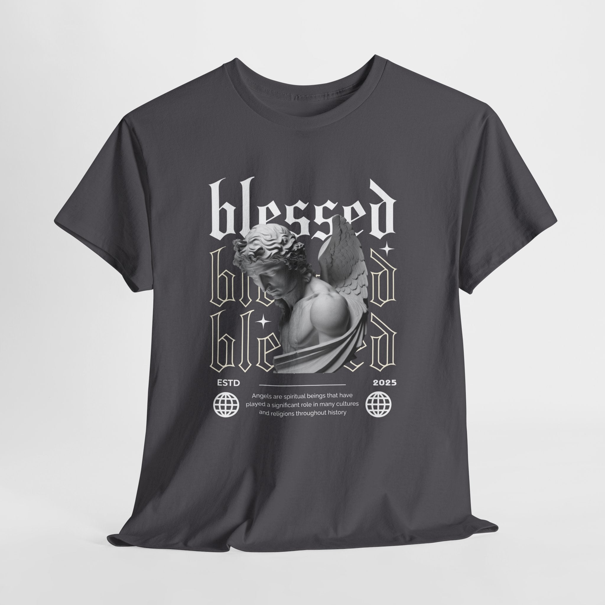 Blessed Guardian: Serene Angelic Sculpture Streetwear