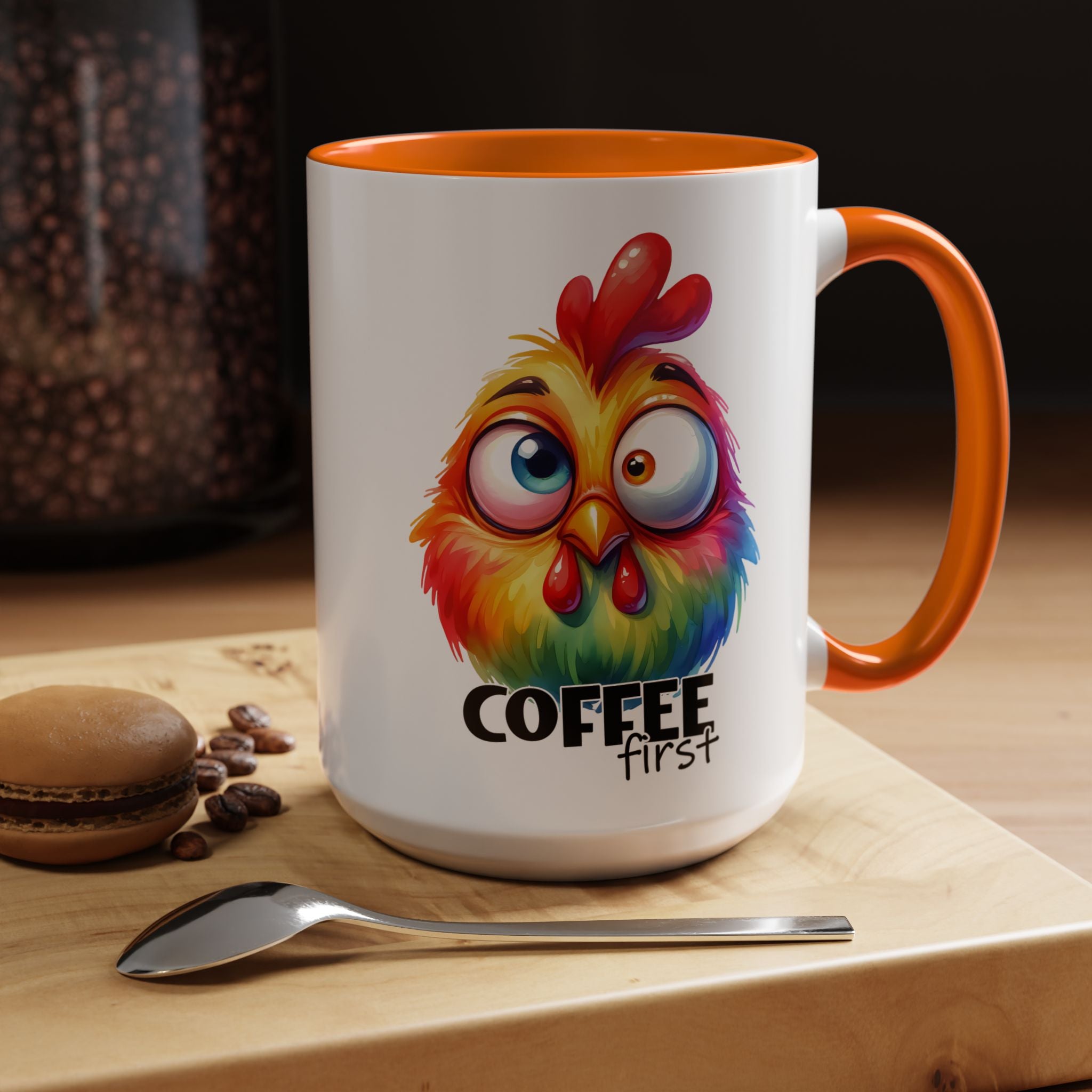 Coffee First – Colorful Chicken Mug