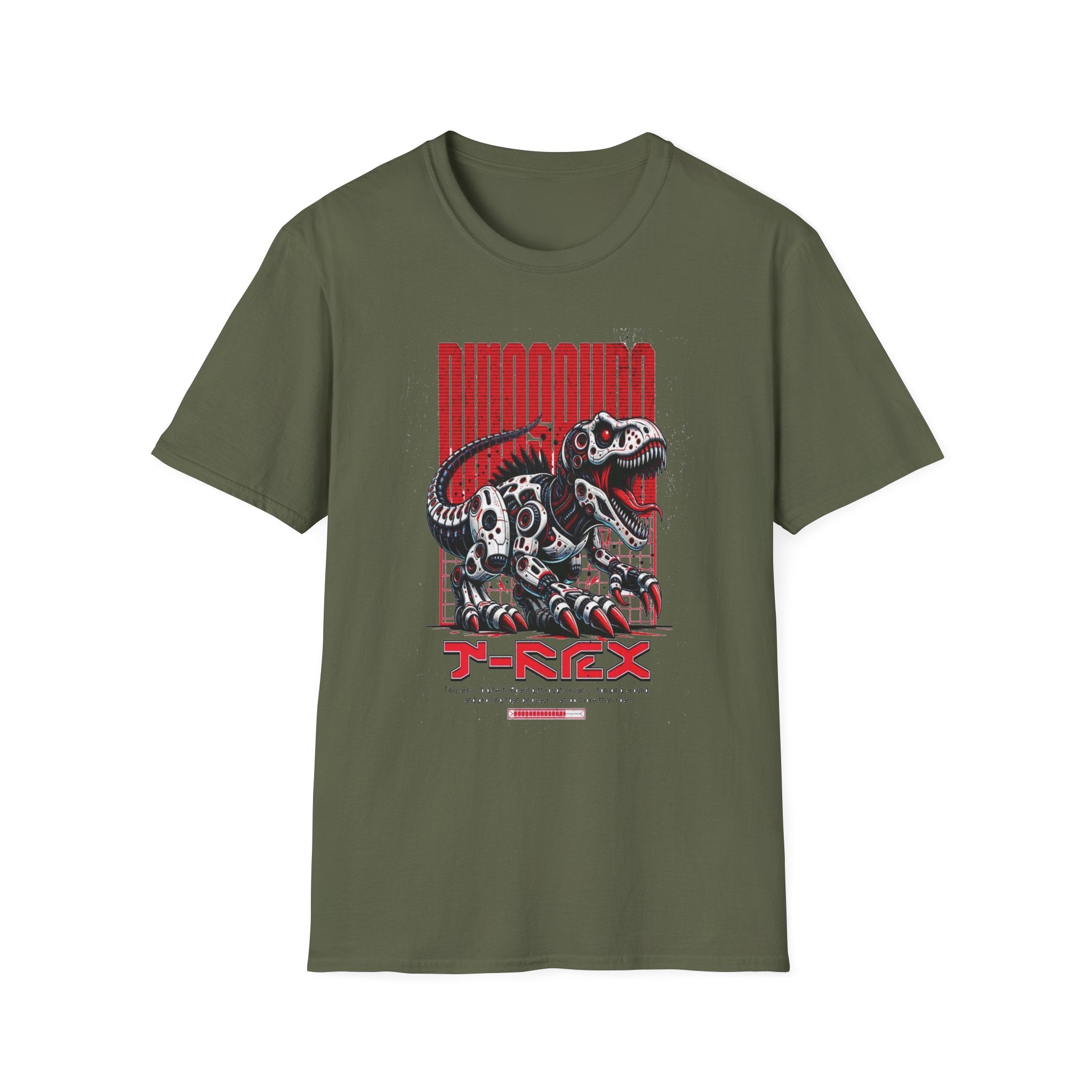 T-Rex Loading – Red Mechanical Dino Tee