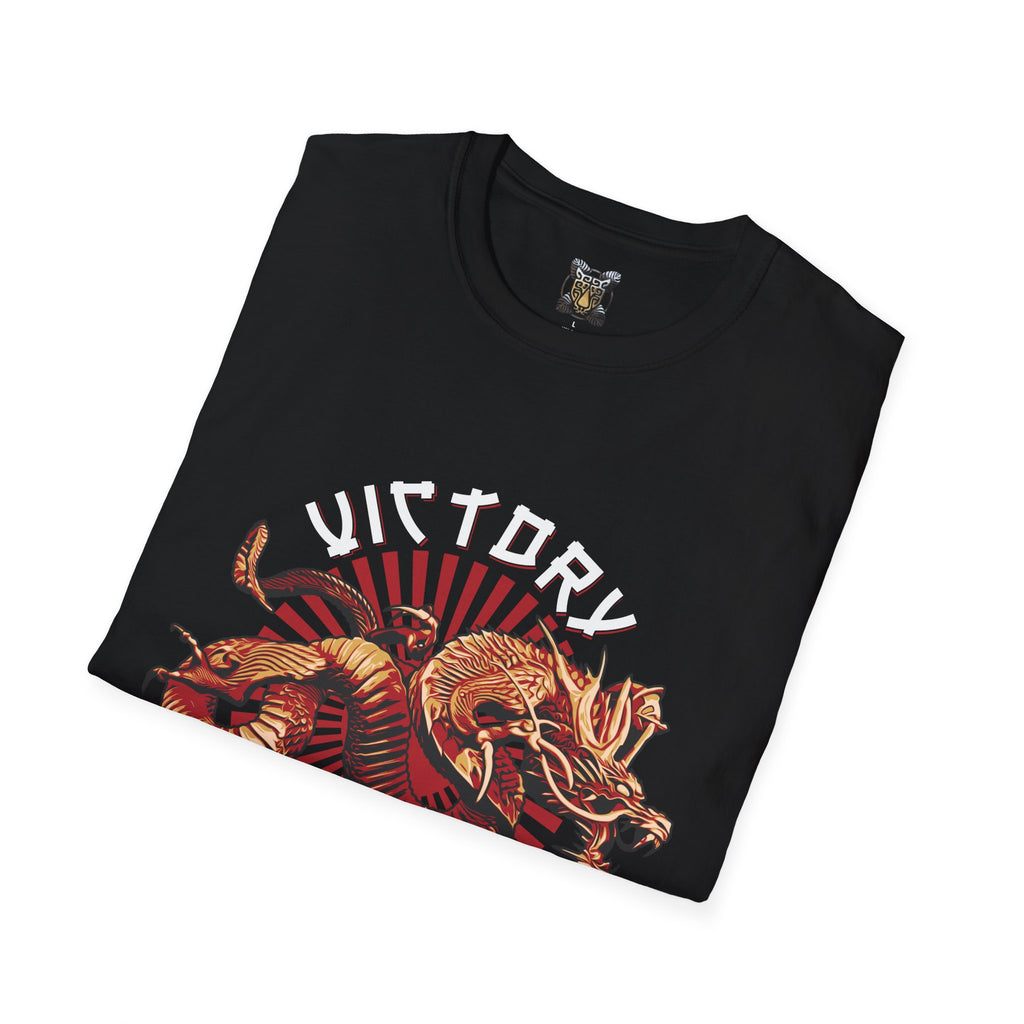 Victory or Death T-Shirt – Epic Dragon & Rising Sun Design for Fantasy, Samurai, and Warrior Fans