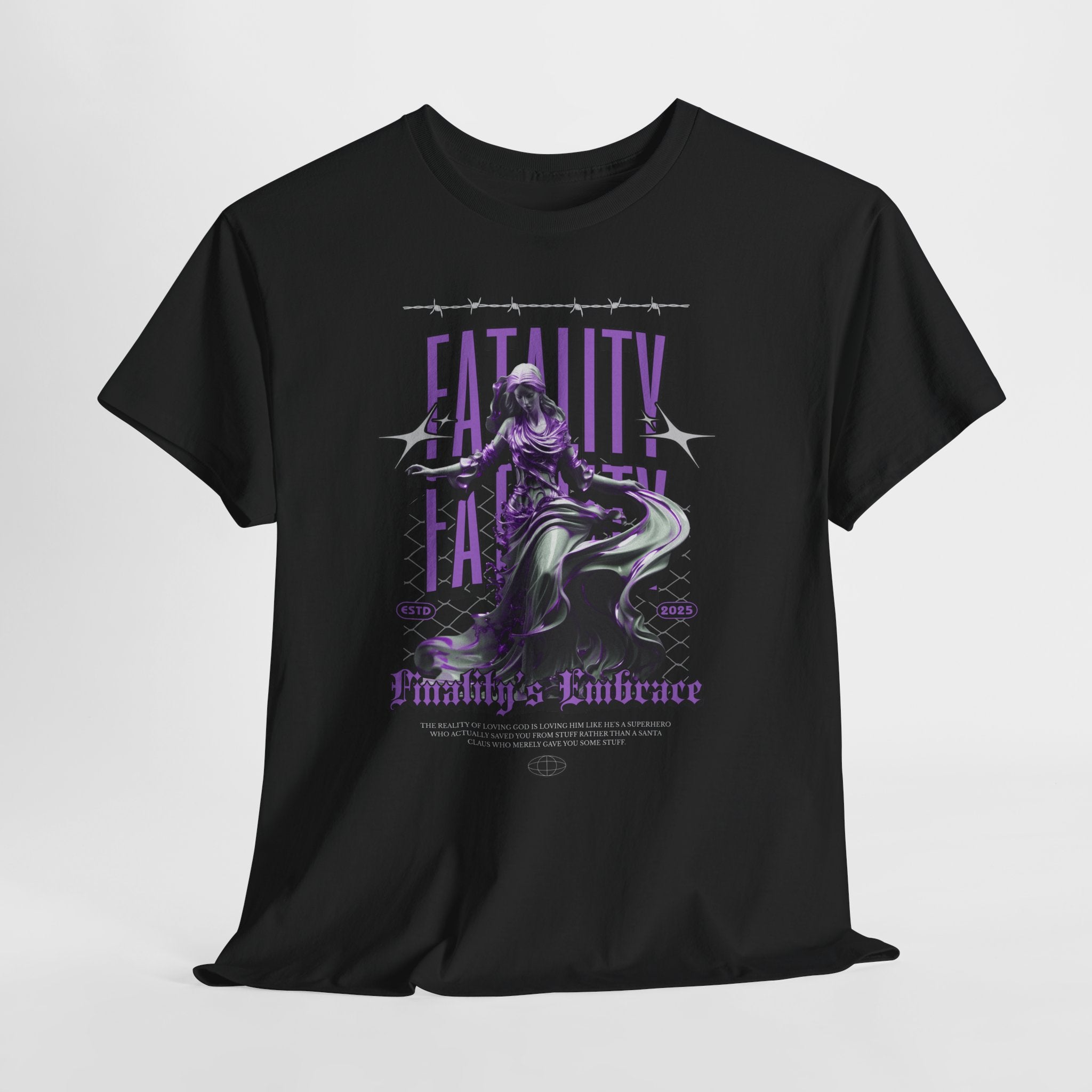 "Fatality's Embrace" Flowing Violet Statue - Gothic Digital Art
