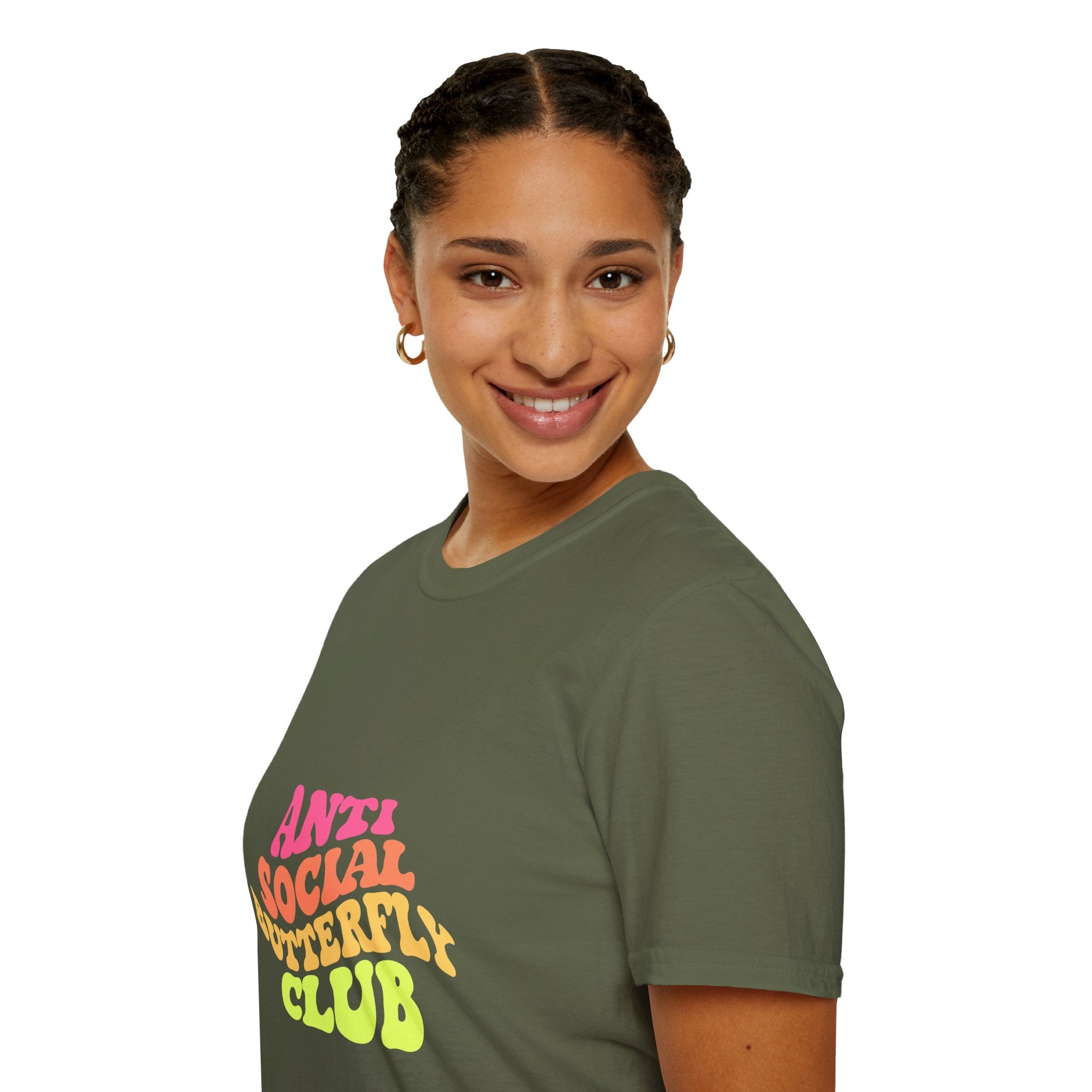 Anti Social Butterfly Club T-Shirt – Funny Introvert Graphic Tee, Sarcastic Unisex Shirt, Humor Casual Apparel