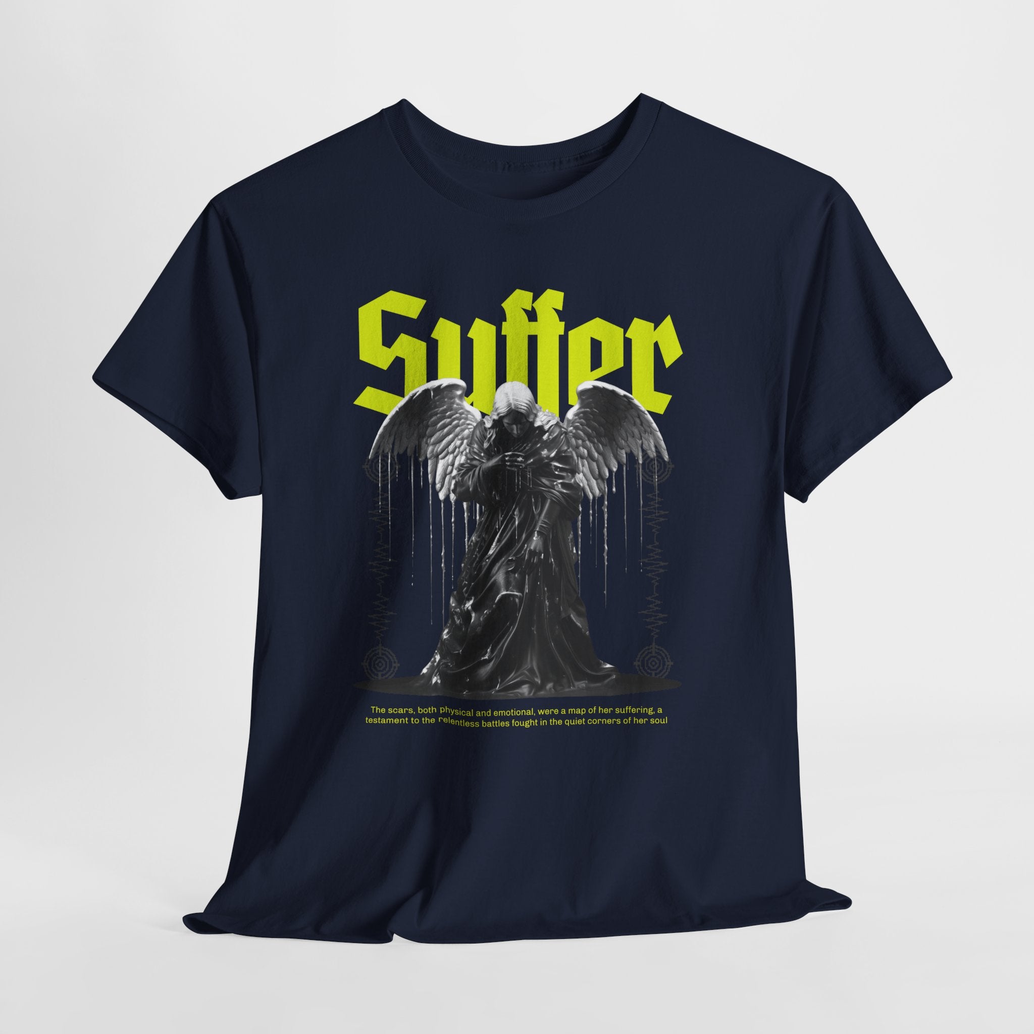 Suffer" Dark Angel Statue with Soundwave - Emotional Digital Art