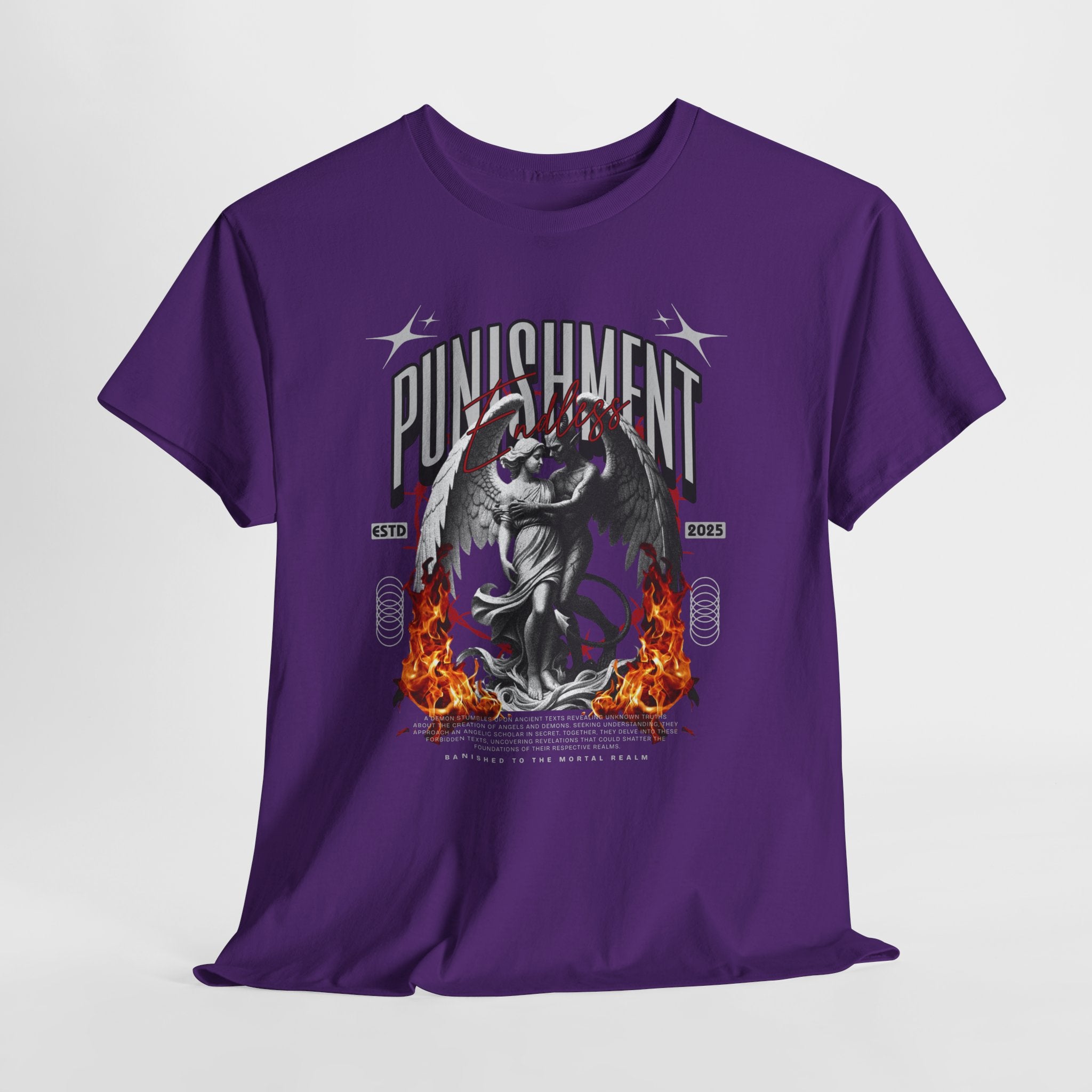 Endless Punishment: Angel & Demon Embrace Streetwear Graphic