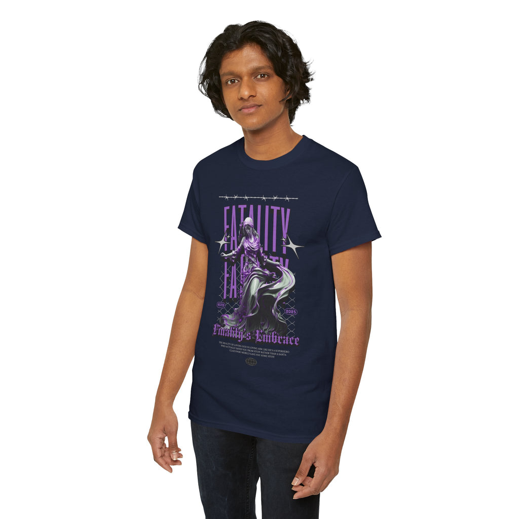 "Fatality's Embrace" Flowing Violet Statue - Gothic Digital Art