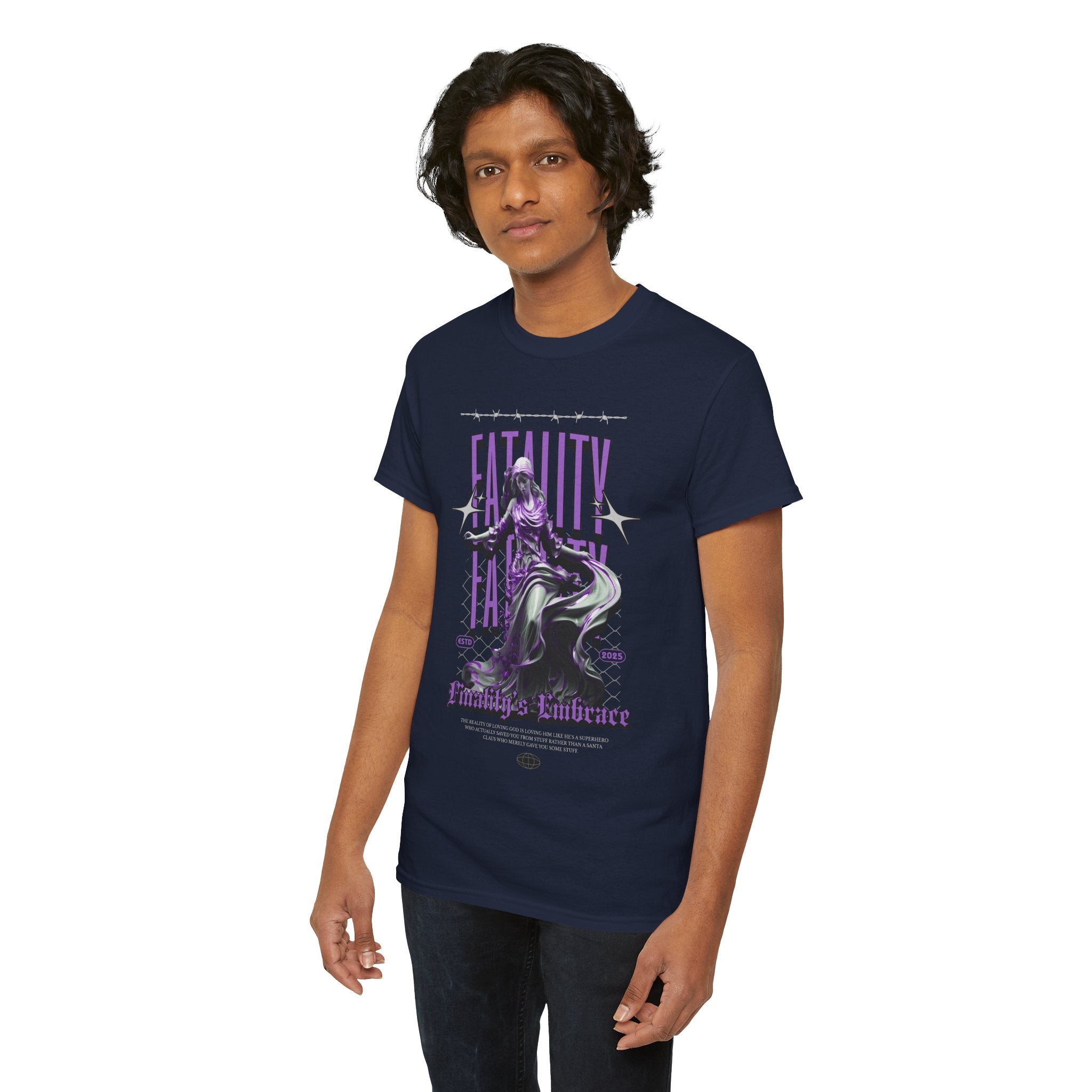 "Fatality's Embrace" Flowing Violet Statue - Gothic Digital Art