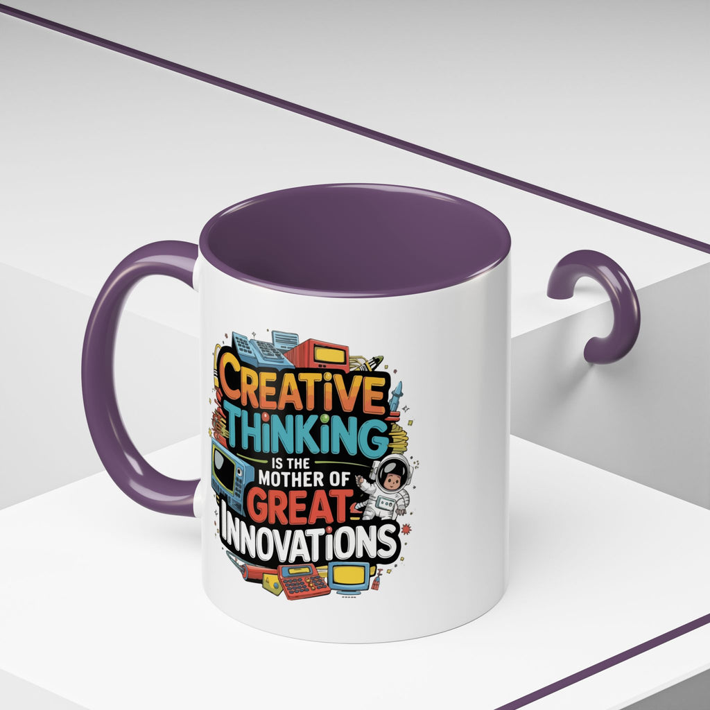 Creative Thinking Coffee Mug – 11oz Inspirational Quote, Colorful Interior