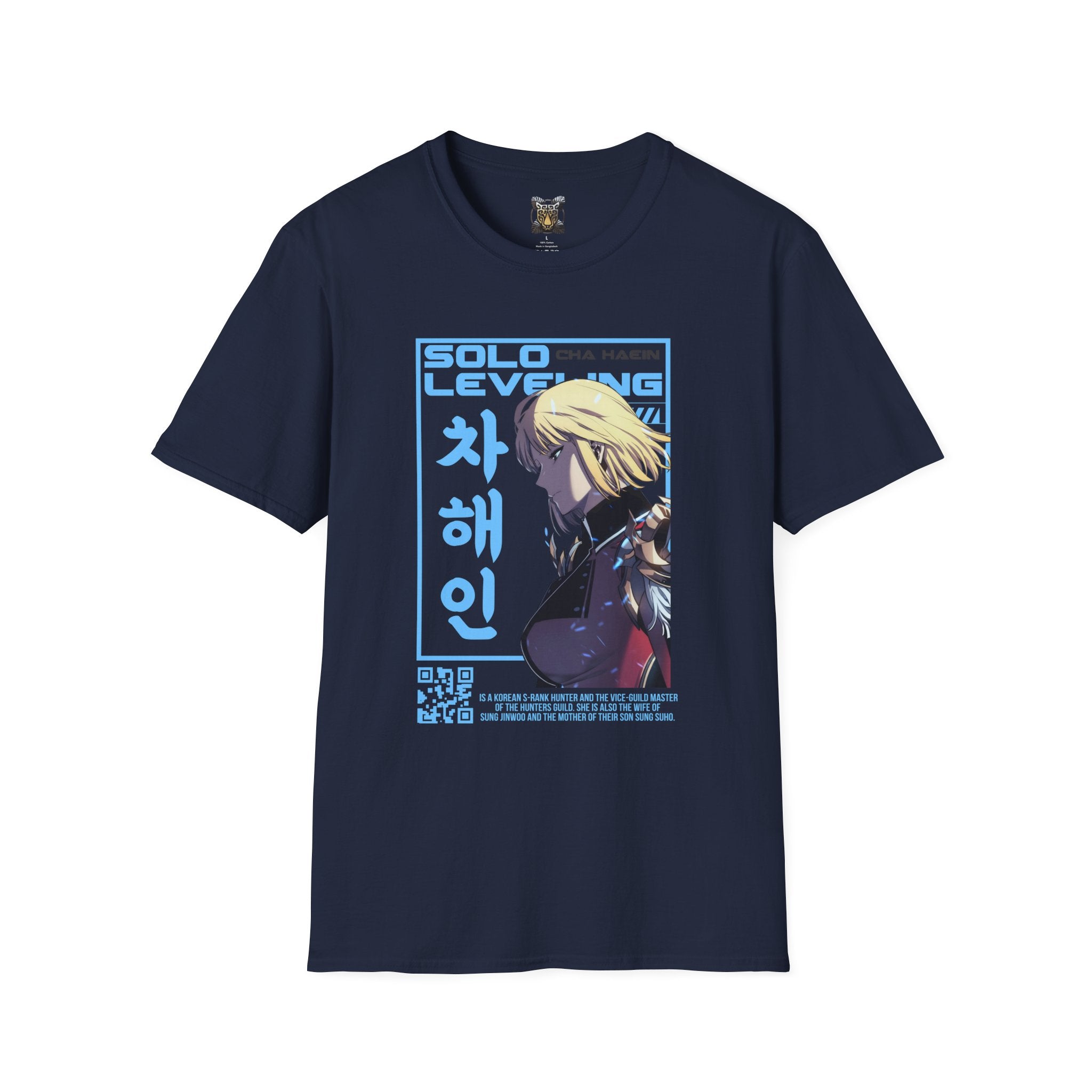 Solo Leveling Cha Hae-In Anime T-Shirt – Black Graphic Tee for Fans