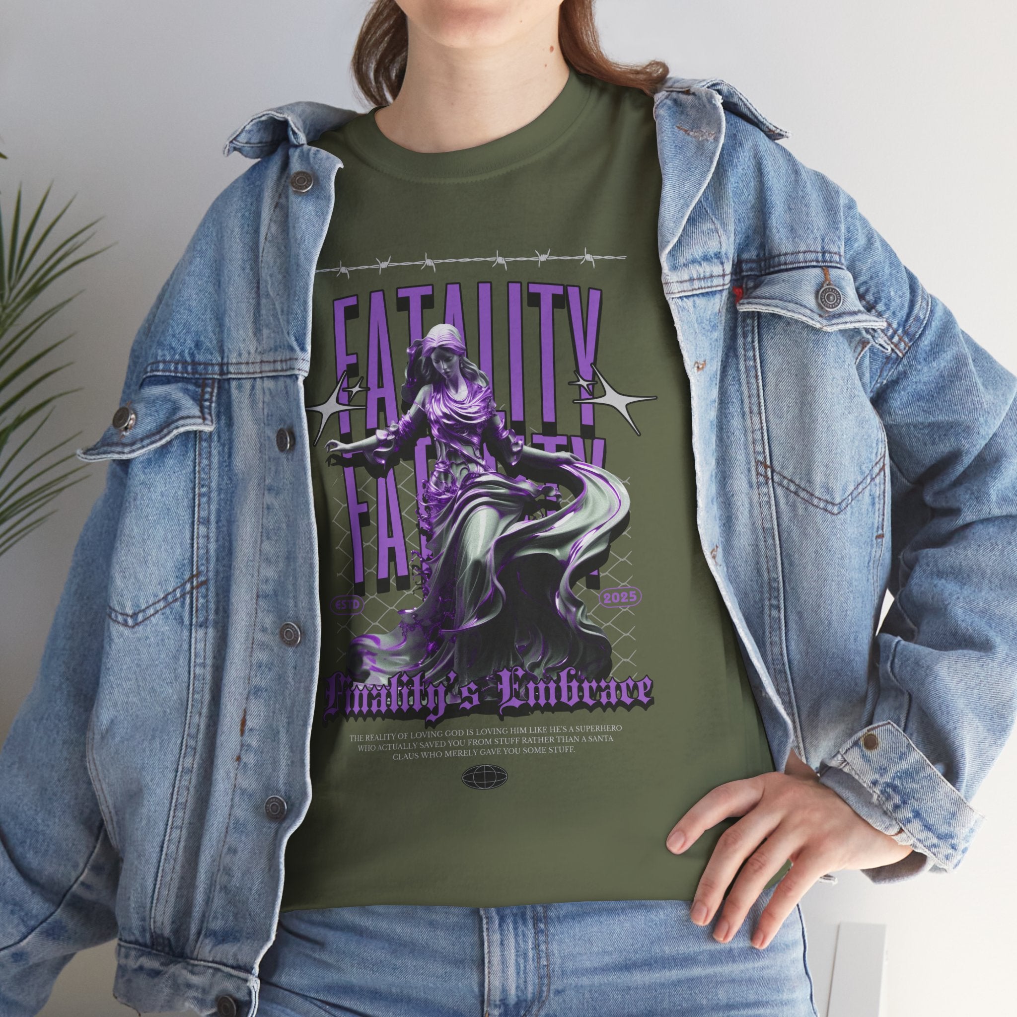 "Fatality's Embrace" Flowing Violet Statue - Gothic Digital Art