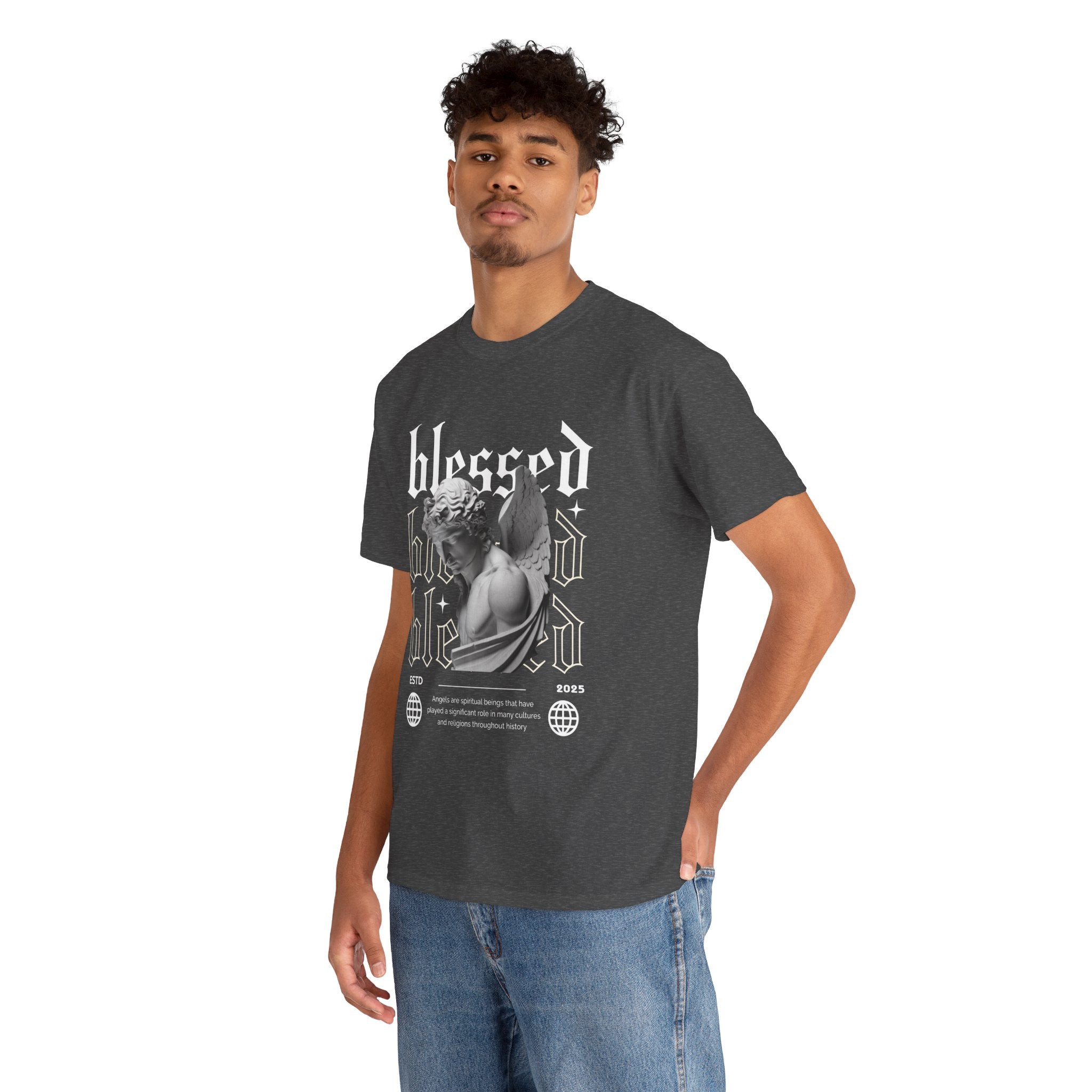 Blessed Guardian: Serene Angelic Sculpture Streetwear