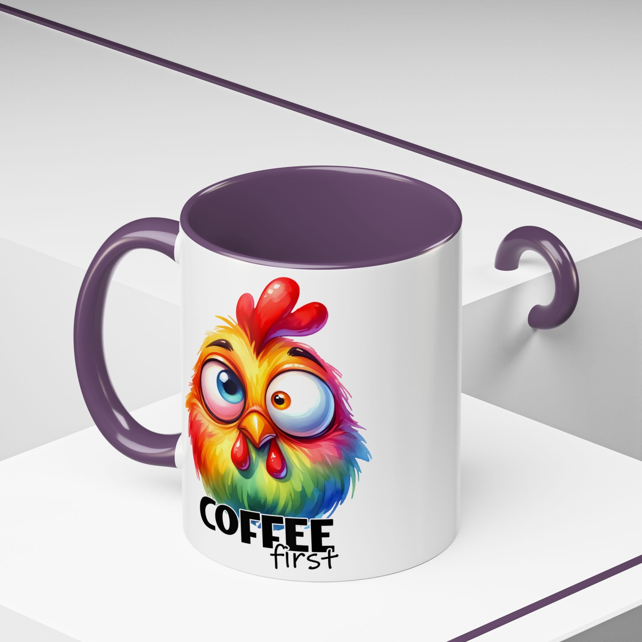 Coffee First – Colorful Chicken Mug