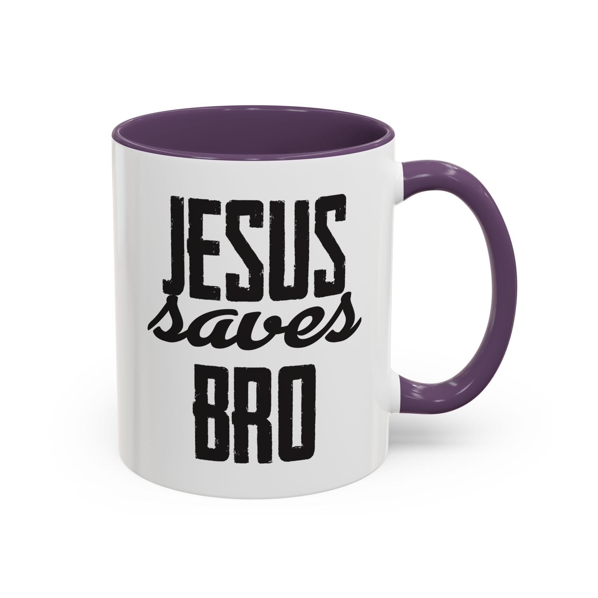 Christian Coffee Mug – 11oz & 15oz Jesus Saves Bro Quote, Colorful Interior