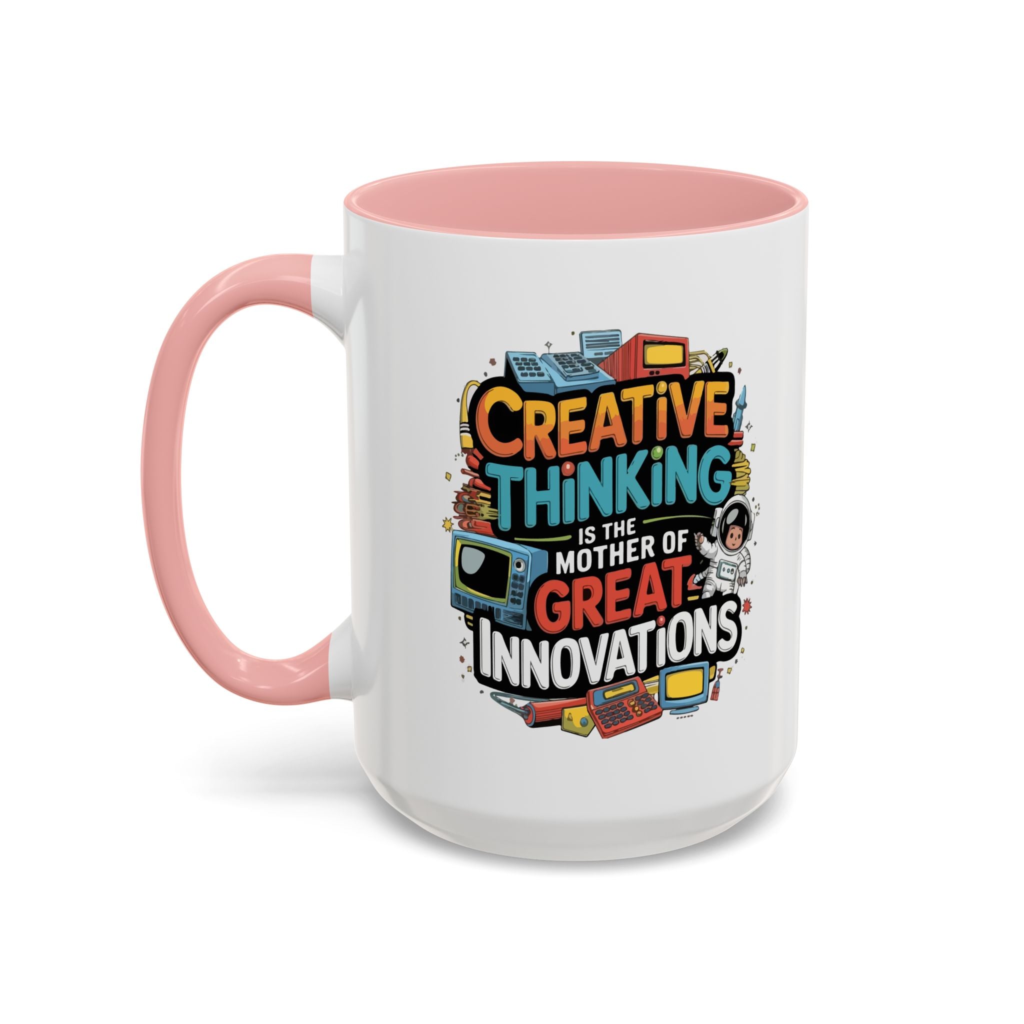Creative Thinking Coffee Mug – 11oz Inspirational Quote, Colorful Interior