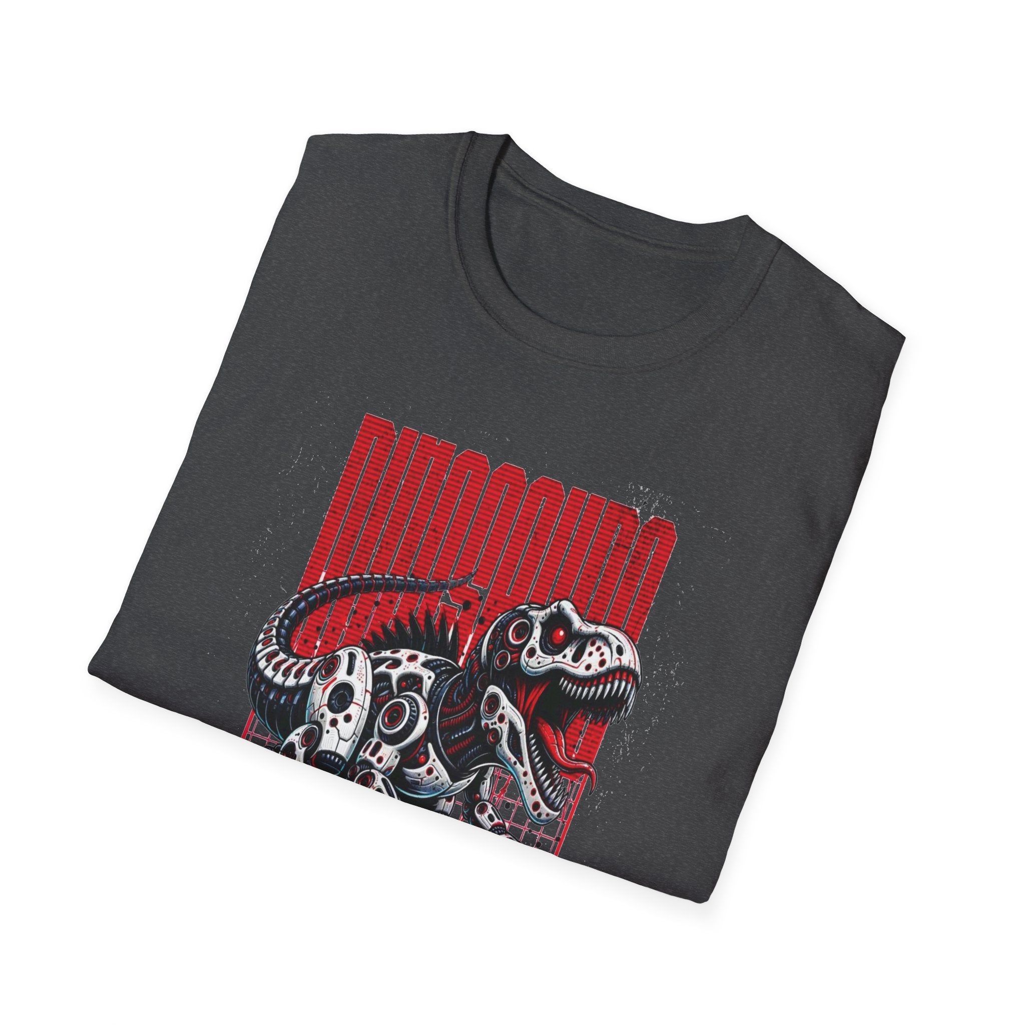 T-Rex Loading – Red Mechanical Dino Tee