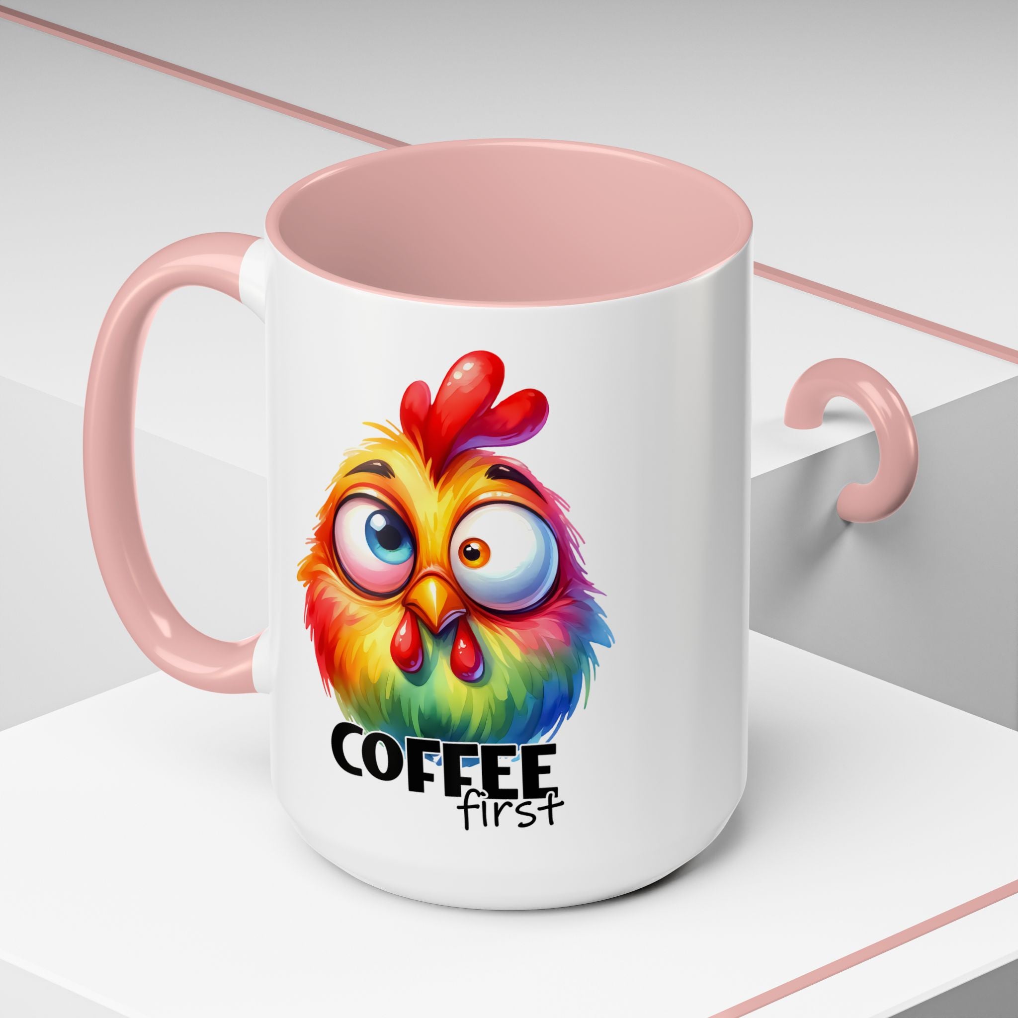 Coffee First – Colorful Chicken Mug