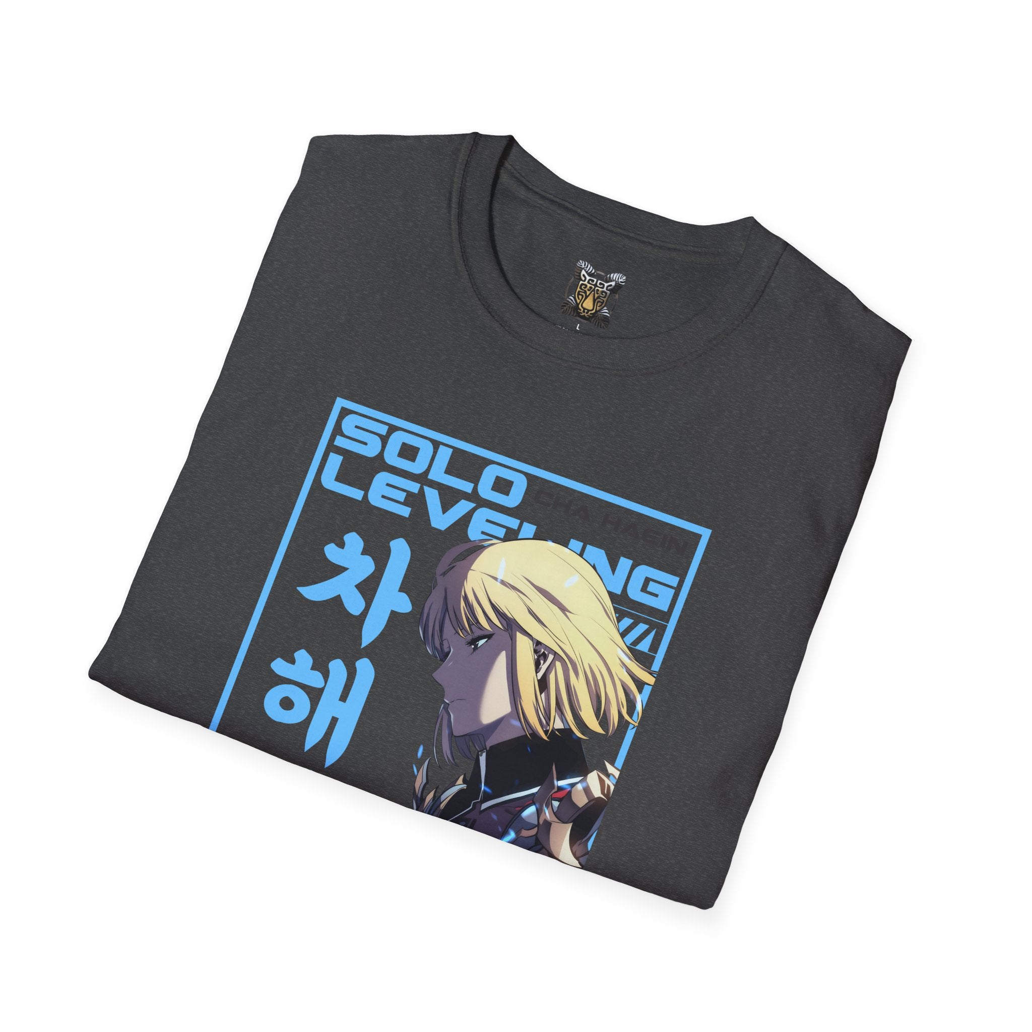 Solo Leveling Cha Hae-In Anime T-Shirt – Black Graphic Tee for Fans