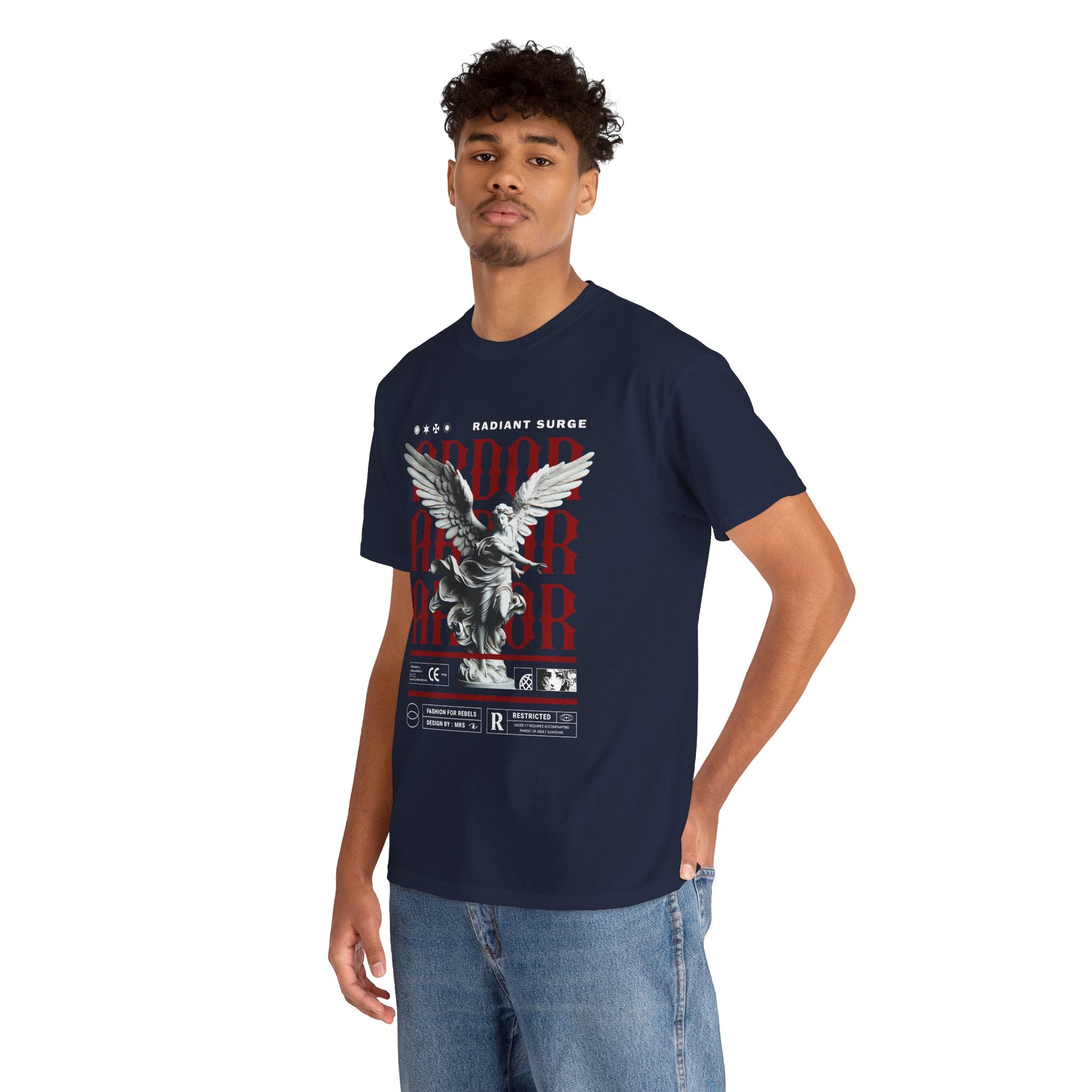 "Divine Angel" - Gothic Black & White T-Shirt Design