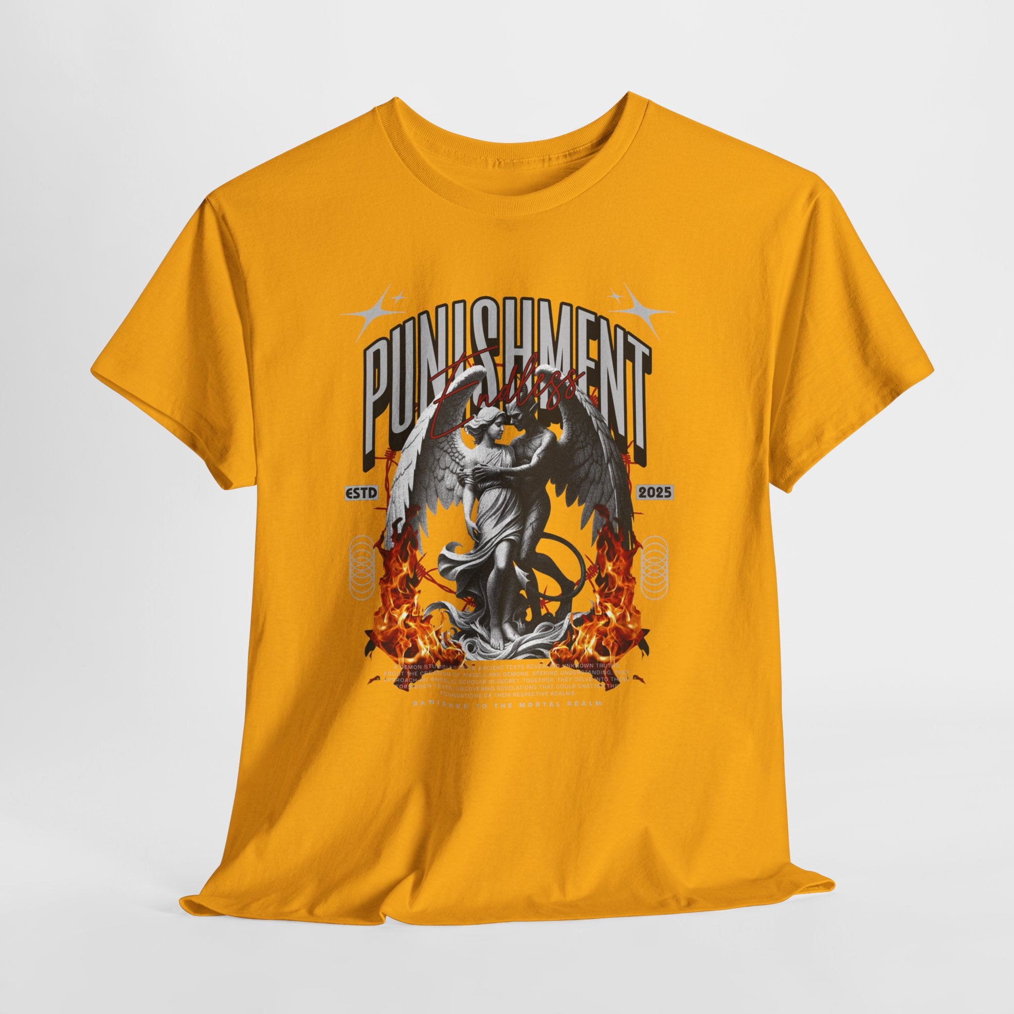 Endless Punishment: Angel & Demon Embrace Streetwear Graphic