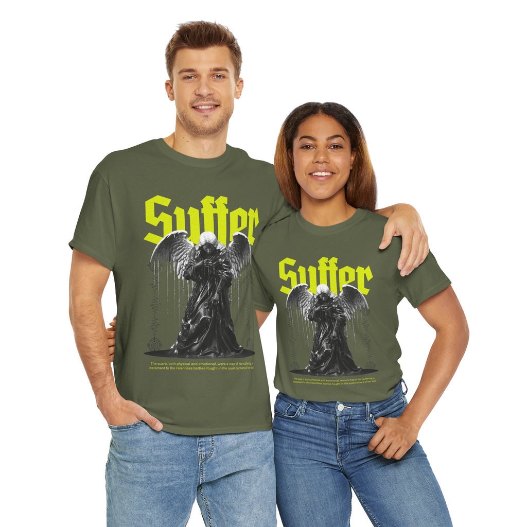 Suffer" Dark Angel Statue with Soundwave - Emotional Digital Art