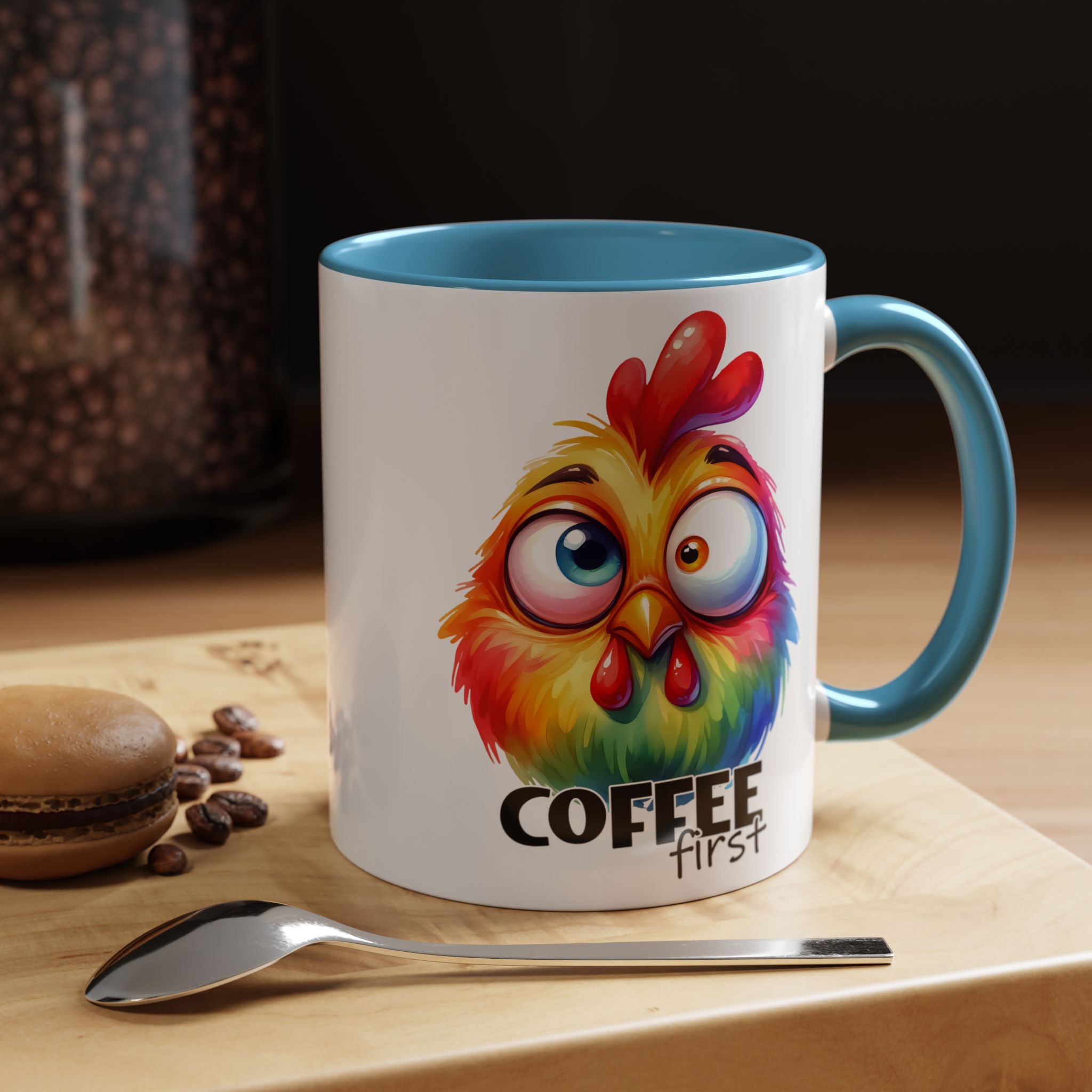 Coffee First – Colorful Chicken Mug