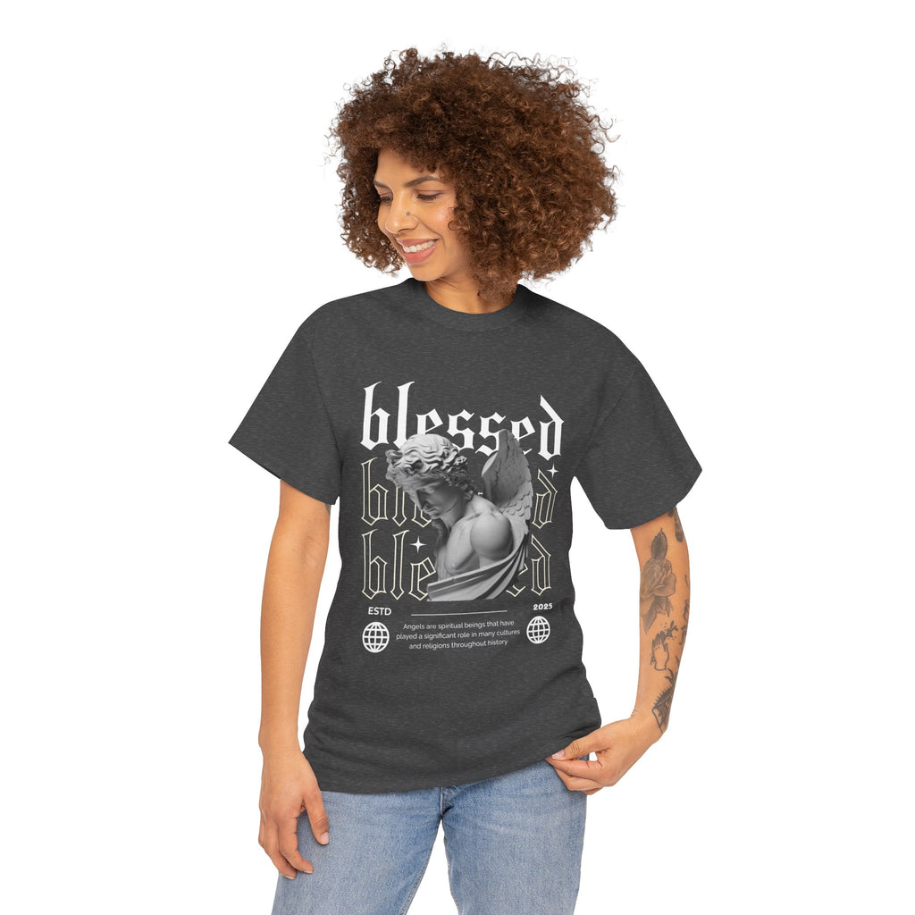 Blessed Guardian: Serene Angelic Sculpture Streetwear