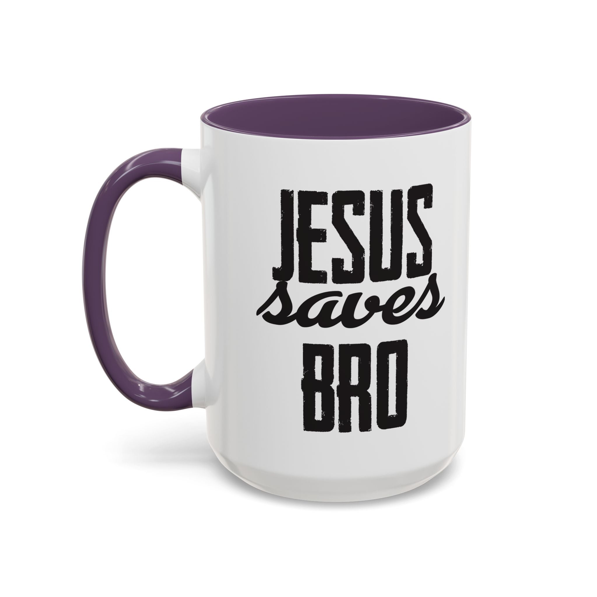 Christian Coffee Mug – 11oz & 15oz Jesus Saves Bro Quote, Colorful Interior