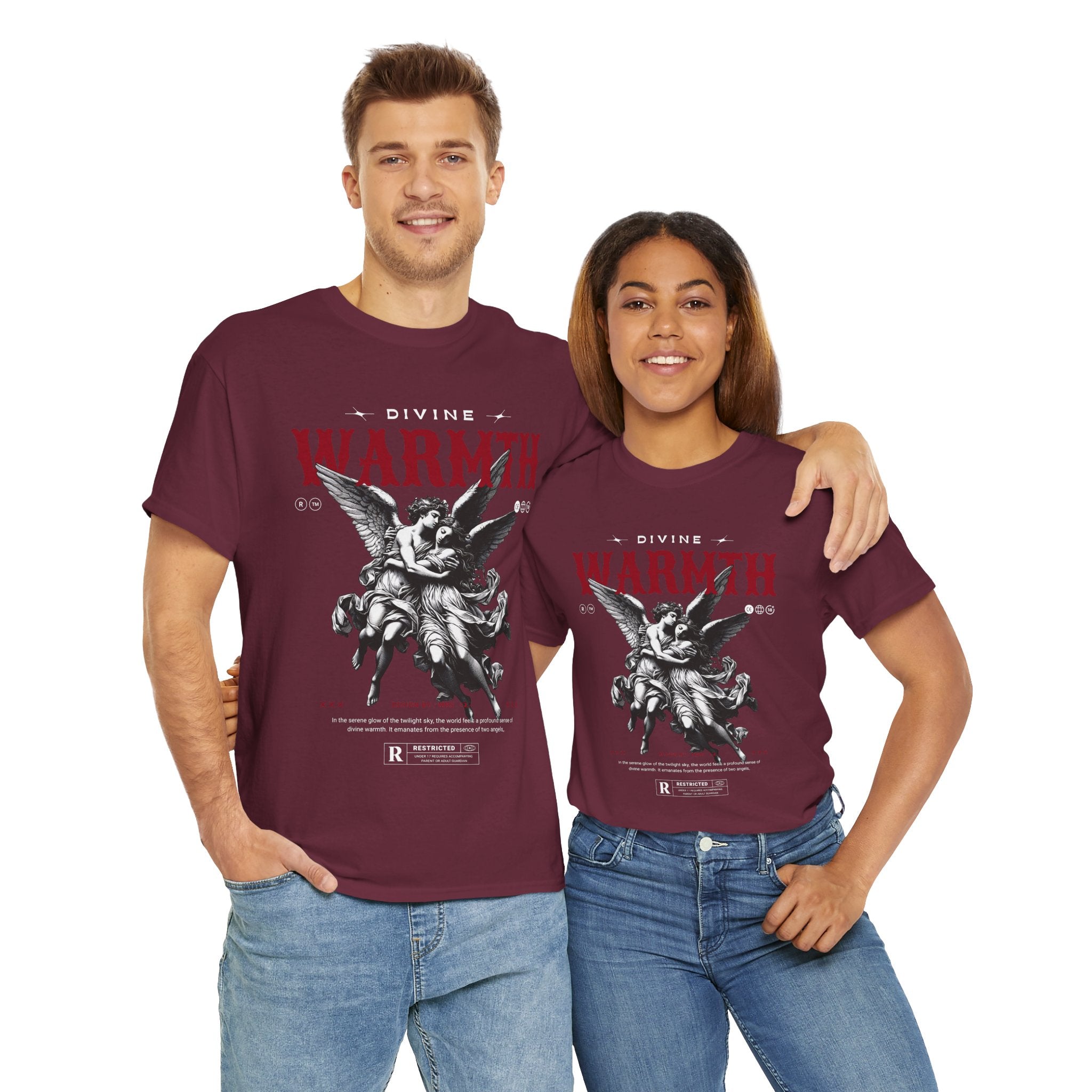 Divine Warmth: Angelic Embrace T-Shirt Design