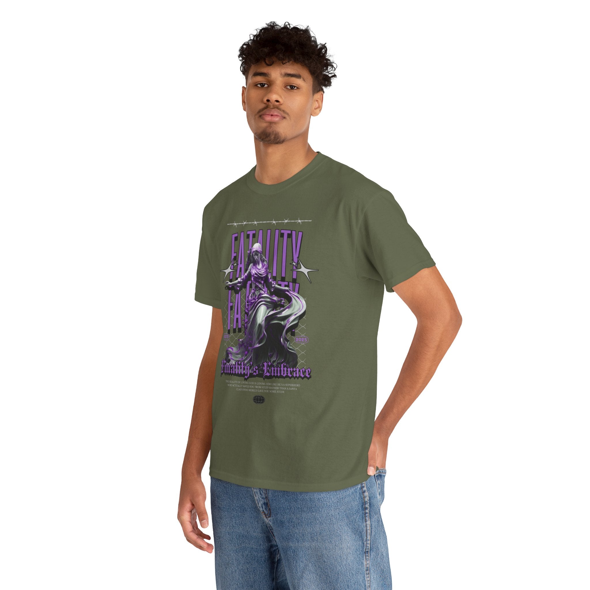 "Fatality's Embrace" Flowing Violet Statue - Gothic Digital Art